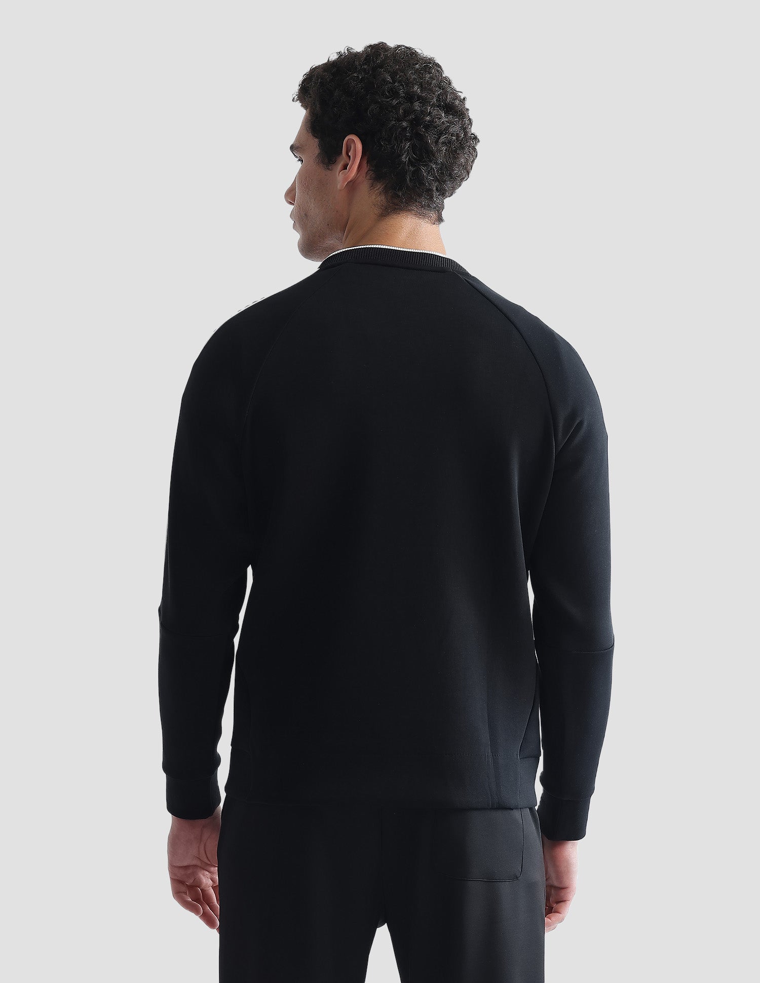 Solid Regular Fit Active Sweatshirt Black - U.S. Polo Assn. India | Large