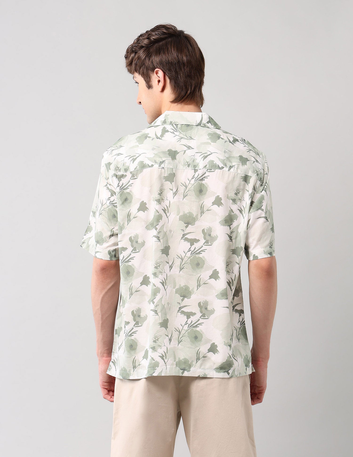 Relaxed Fit Poplin Cuban Shirt Green - U.S. Polo Assn. India | Large