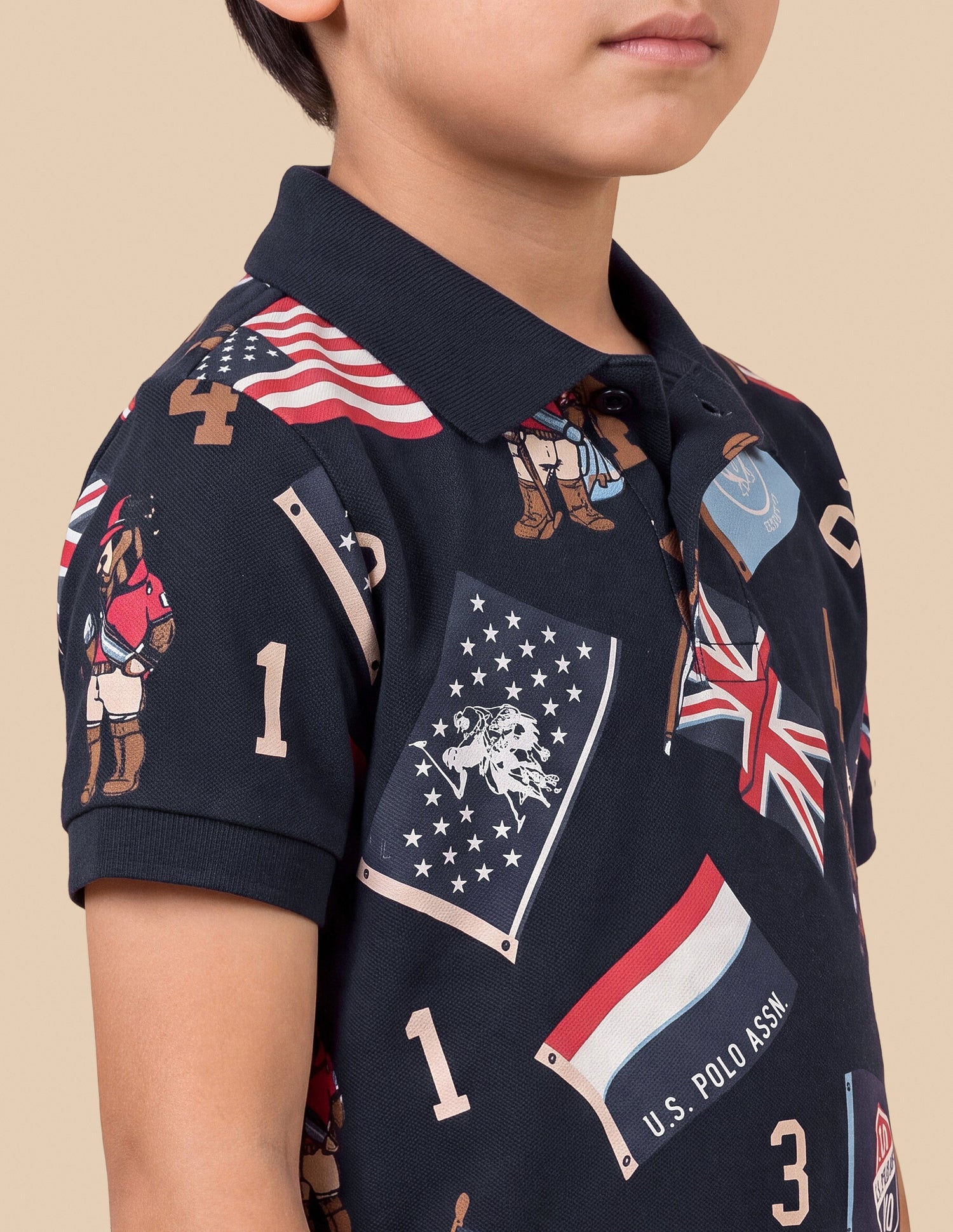 Graphic Brand Printed Regular Fit Polo Shirt Navy - U.S. Polo Assn. India | Large