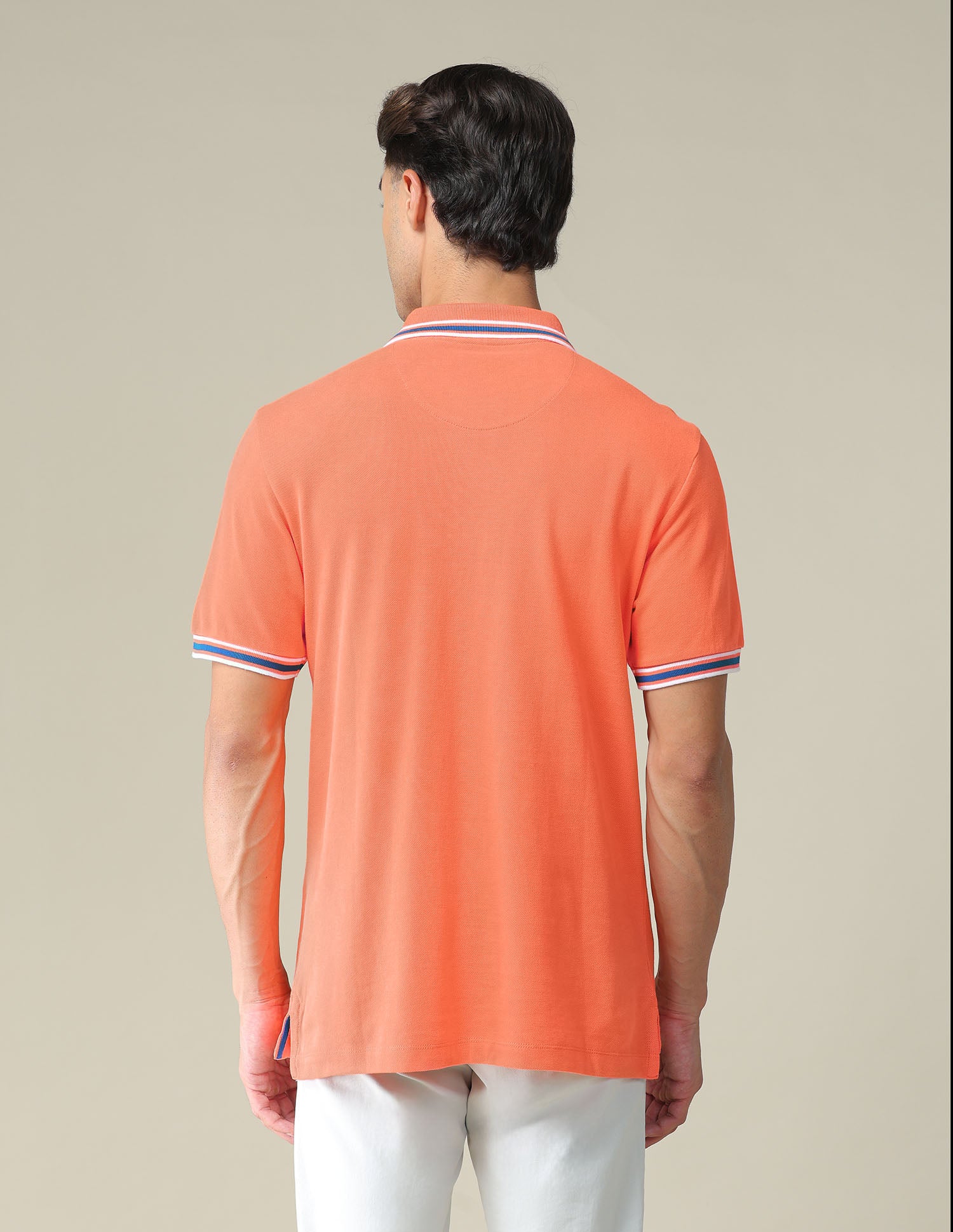 Tipped Collar Slim Fit Polo Shirt Orange - U.S. POLO ASSN. | Large