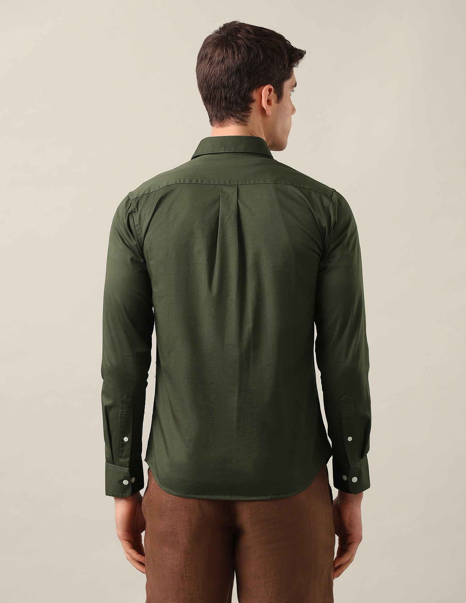 Twill Tailored Fit Shirt Olive - U.S. Polo Assn. India | Large