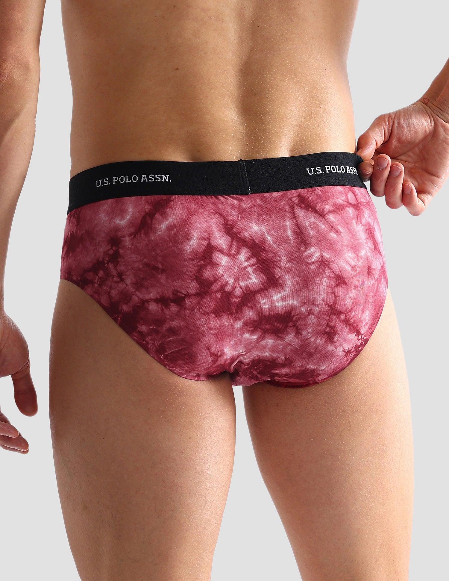 Cotton Stretch Tie Dye OEB03 Briefs - Pack Of 1 Wine - U.S. POLO ASSN. | Large