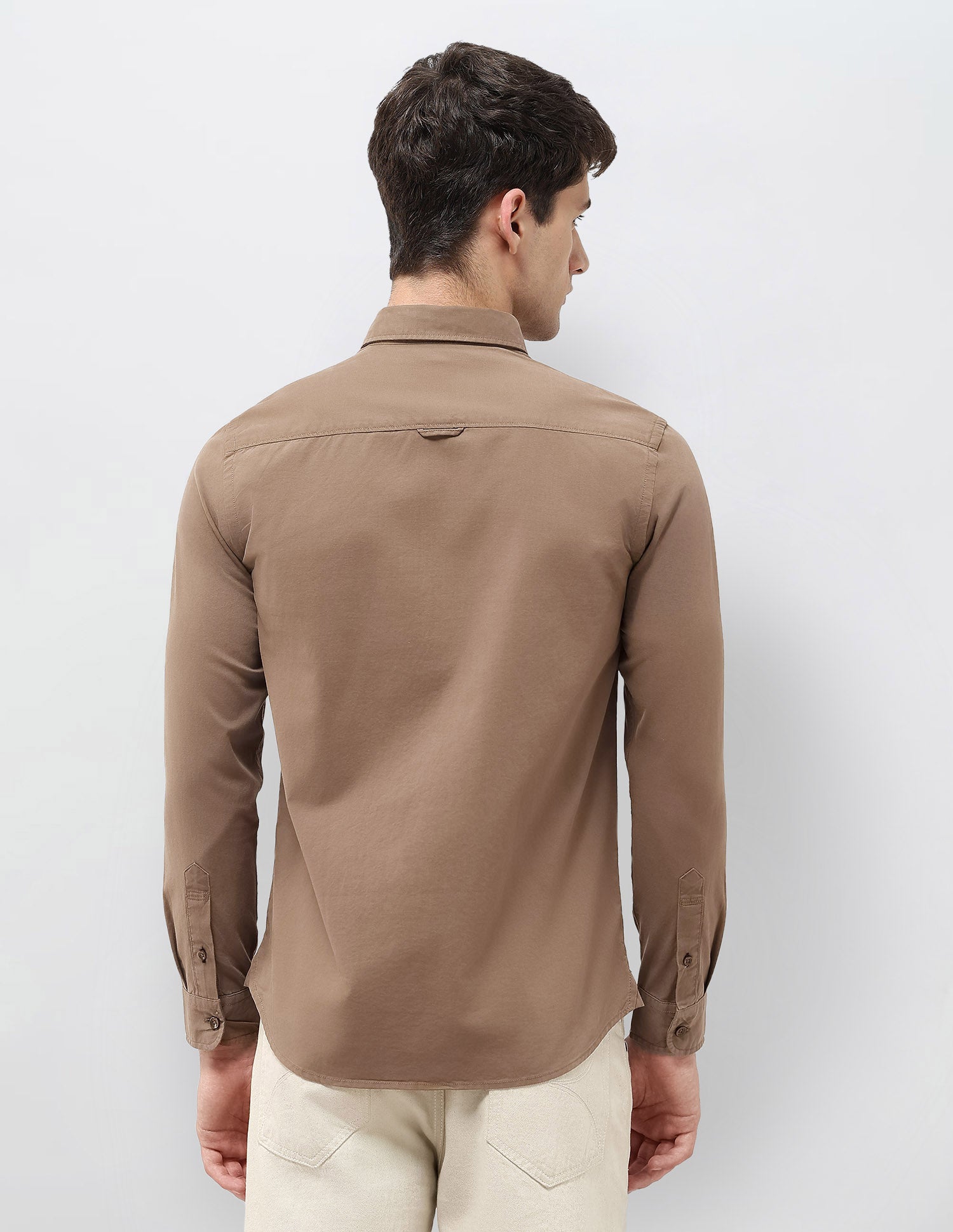 Solid Regular Fit Shirt Brown - U.S. POLO ASSN. | Large