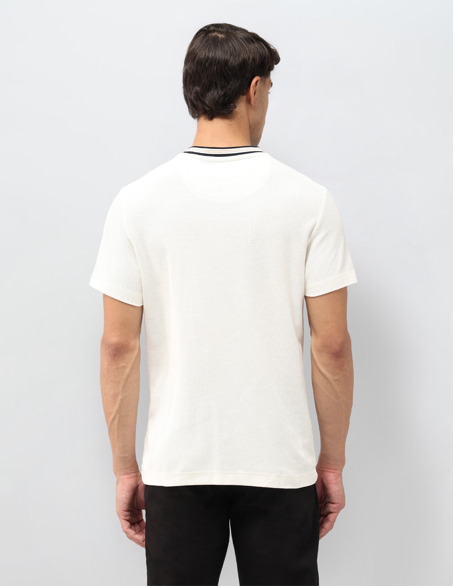 Slim Fit Textured T-Shirt Off White - U.S. POLO ASSN. | Large