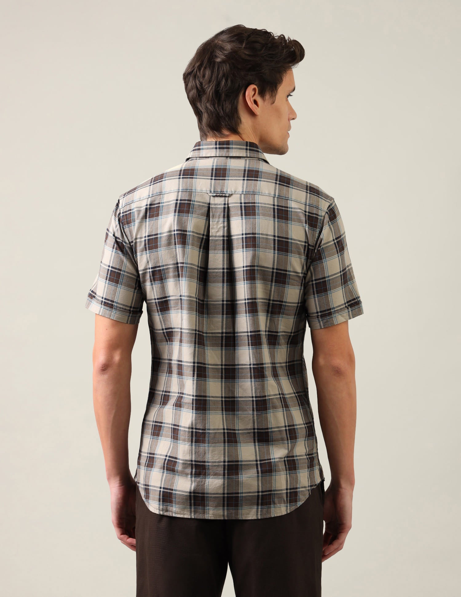 Grid Tattersall Checked Regular Fit Shirt Brown - U.S. Polo Assn. India | Large