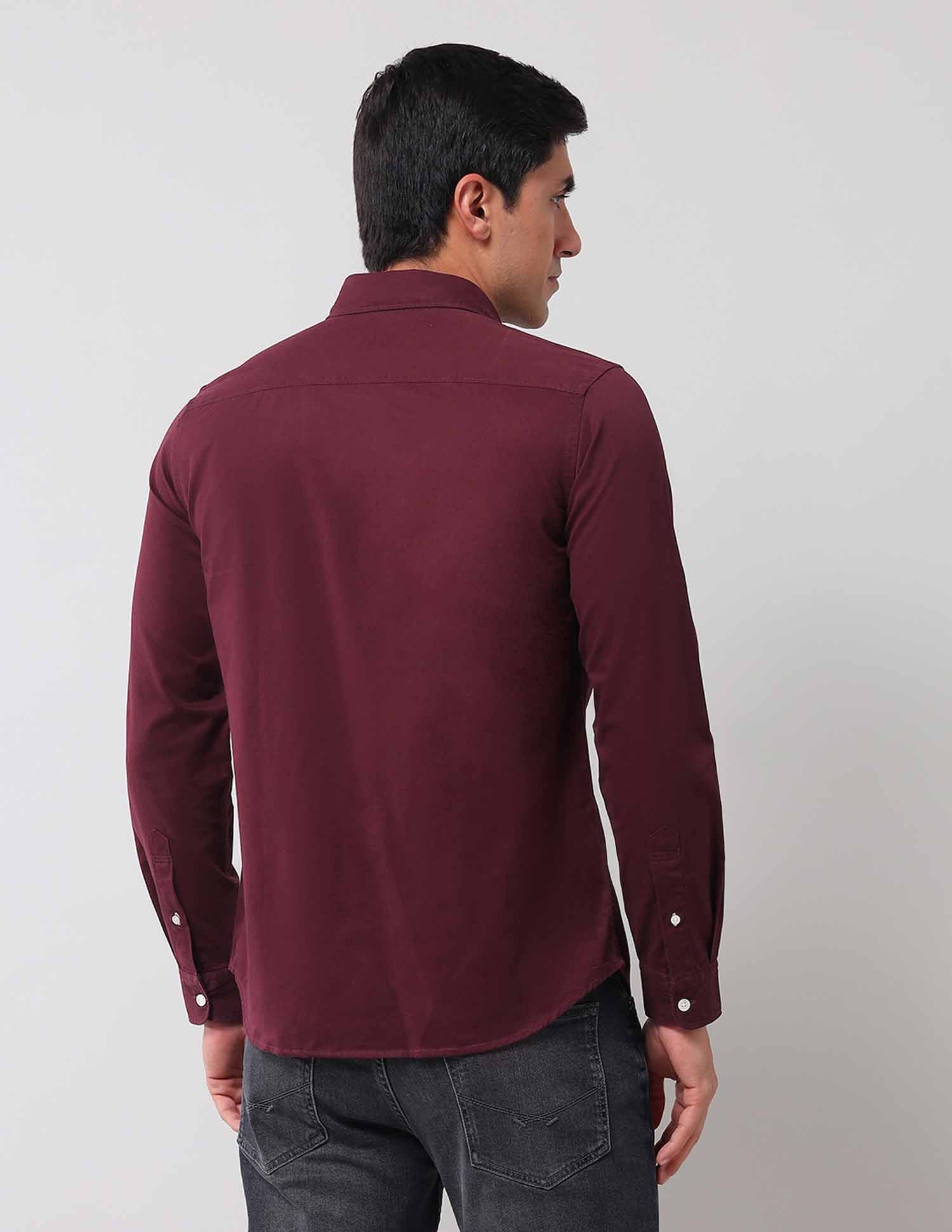 Regular Fit Solid Shirt Maroon - U.S. POLO ASSN. | Large