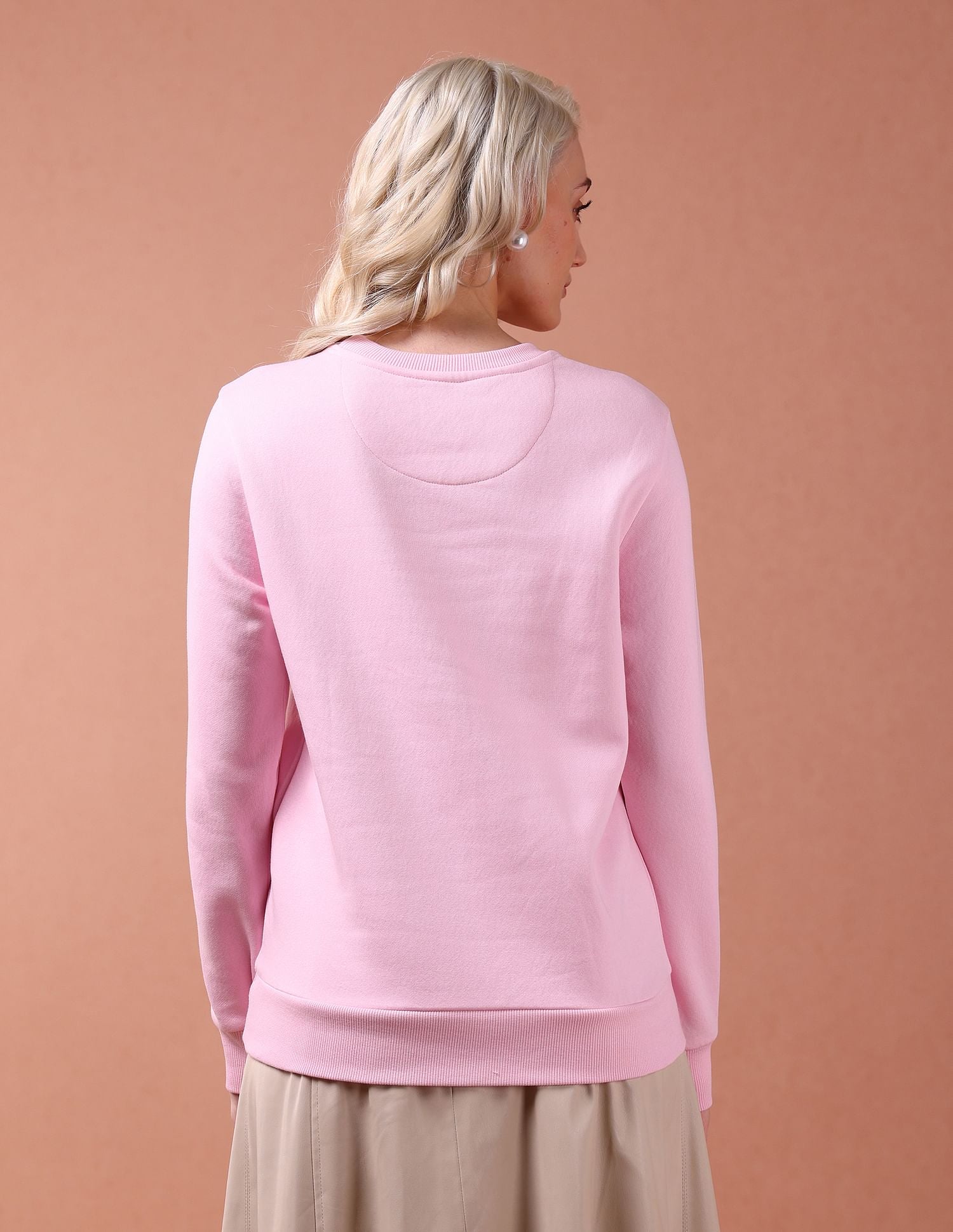 Brand Embroidered Regular Sweatshirt Light Pink - U.S. POLO ASSN. | Large