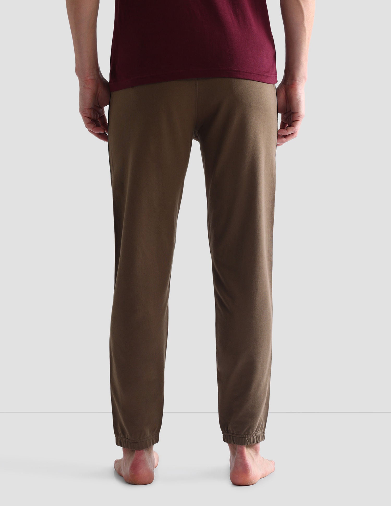 Pure Cotton Solid OJ003 Joggers - Pack Of 1 Coffee - U.S. POLO ASSN. | Large