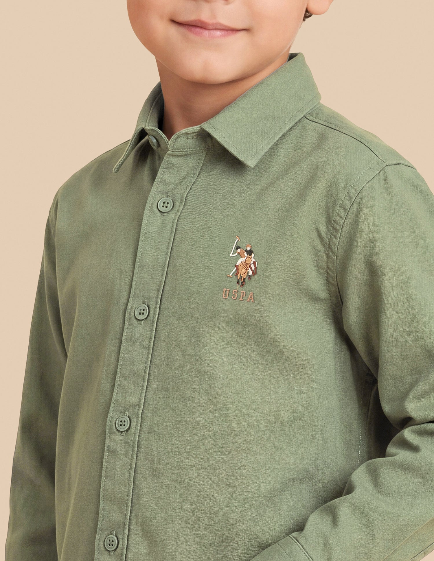 Solid Twill Shirt Olive - U.S. Polo Assn. India | Large