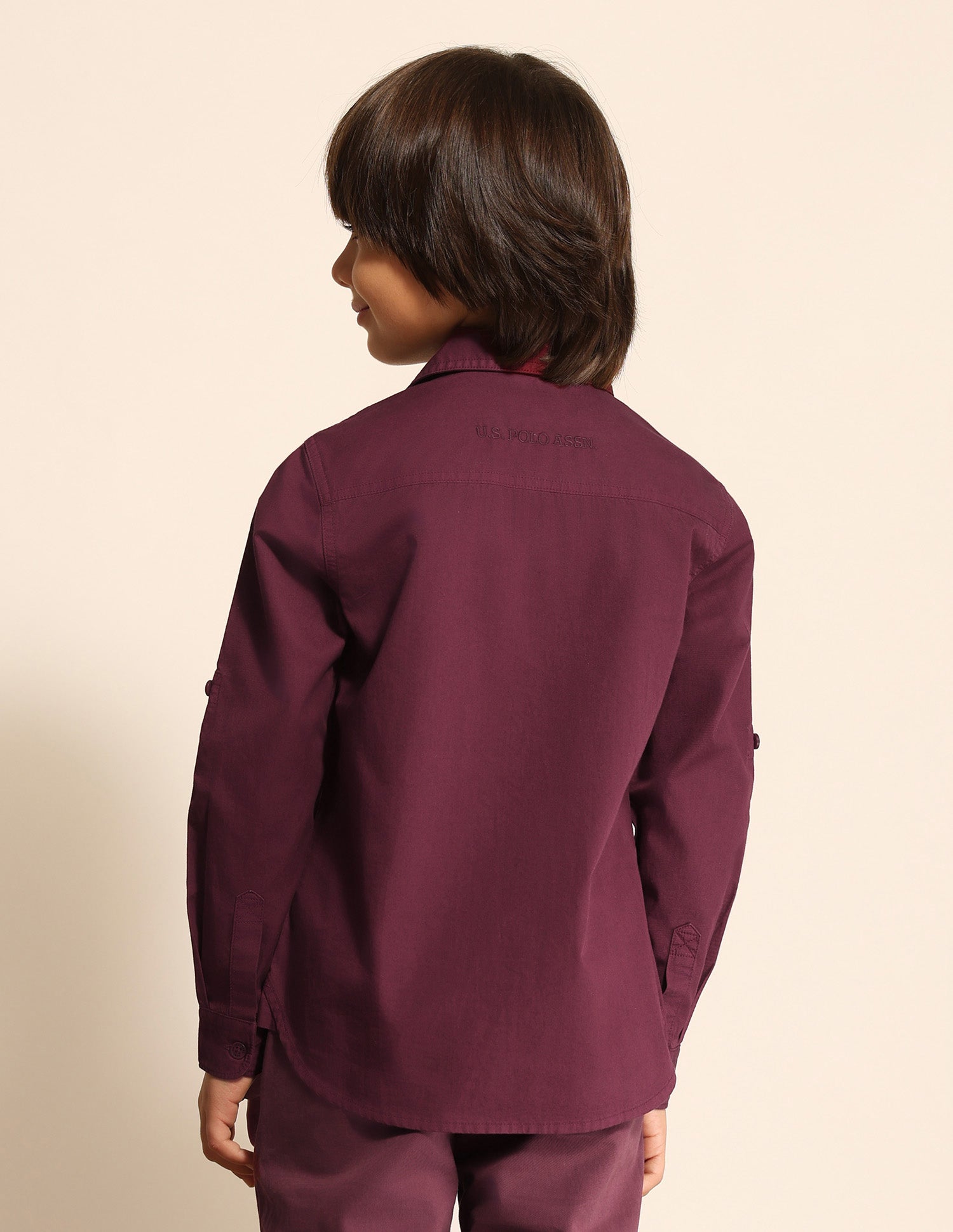 Boys Solid Regular Fit Shirt Red - U.S. POLO ASSN. | Large