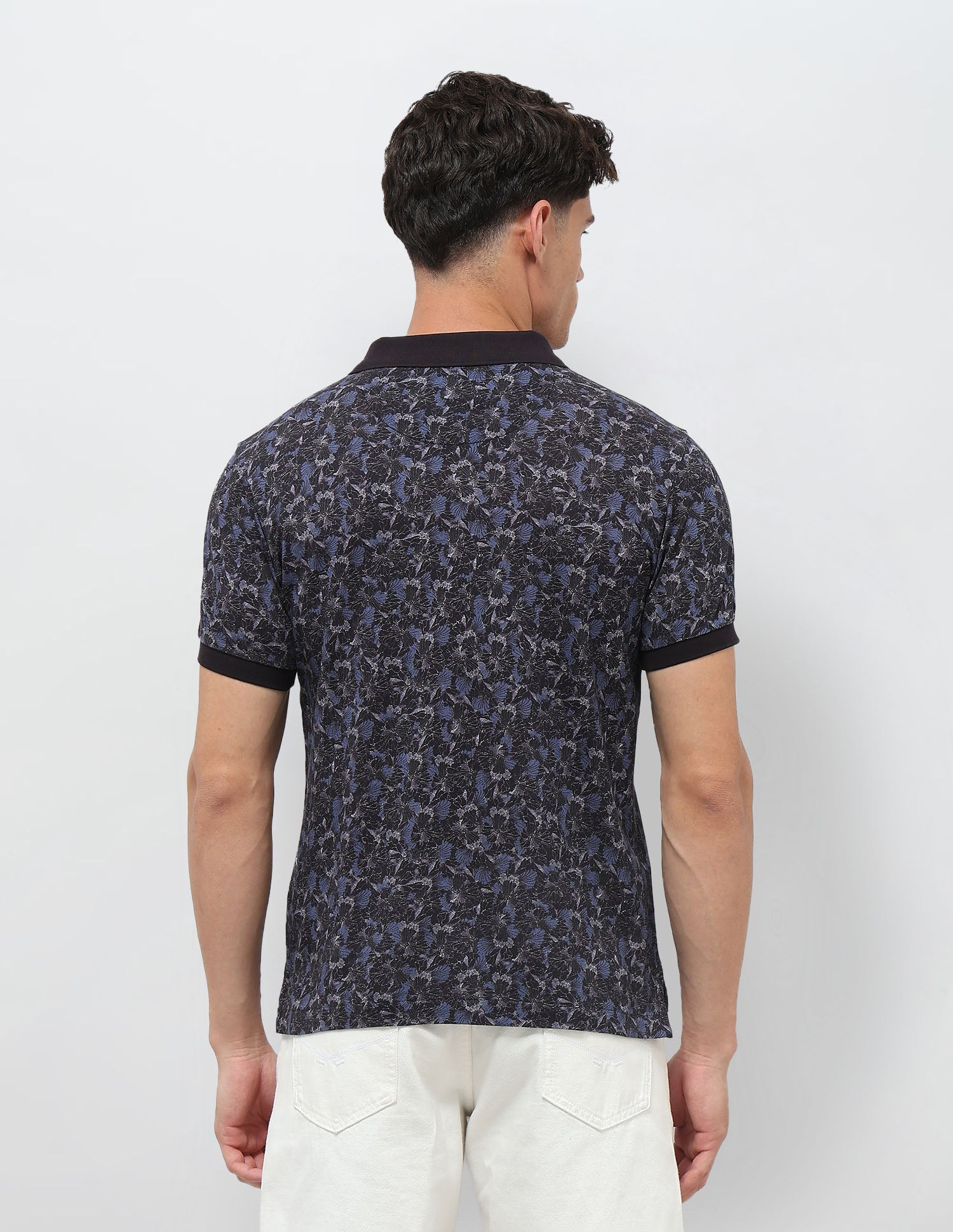 Floral Printed Slim Fit Polo Shirt Navy - U.S. POLO ASSN. | Large