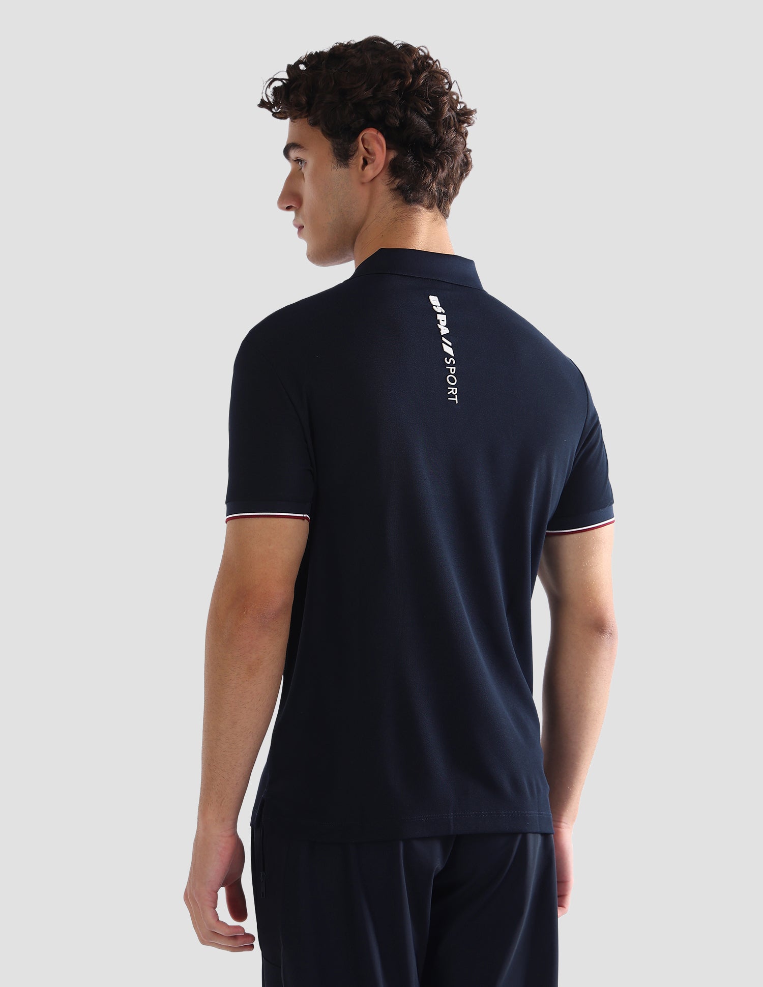 Solid Slim Fit Active Polo Shirt Navy - U.S. Polo Assn. India | Large