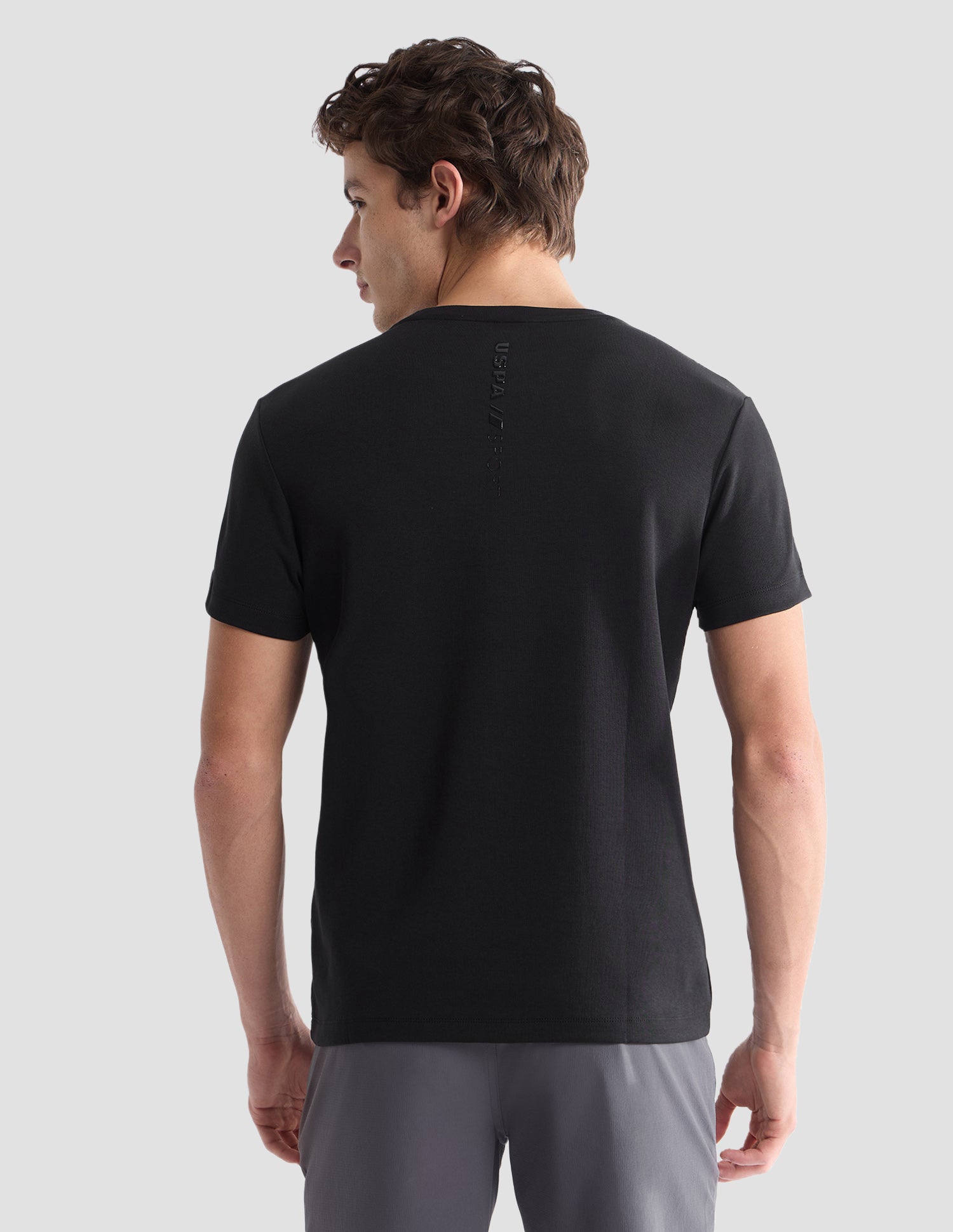 Solid Slim Fit Active T-Shirt Black - U.S. Polo Assn. India | Large