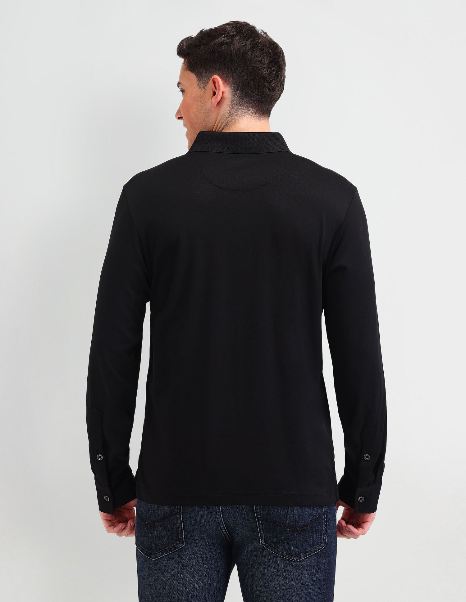 Muscle Fit Solid Polo Shirt Black - U.S. Polo Assn. India | Large