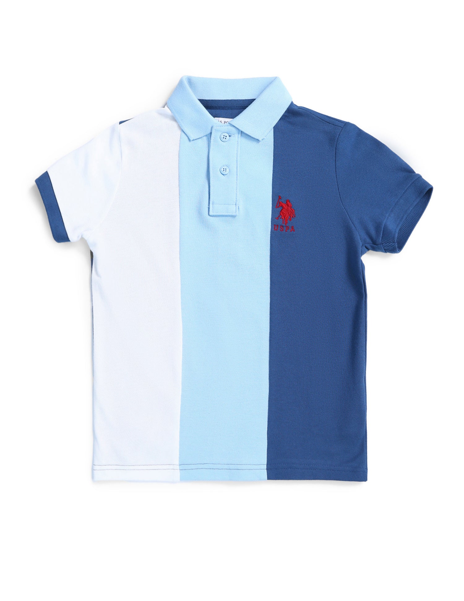 Boys Colour Block Regular Fit T-Shirt Light Blue - U.S. POLO ASSN. | Large