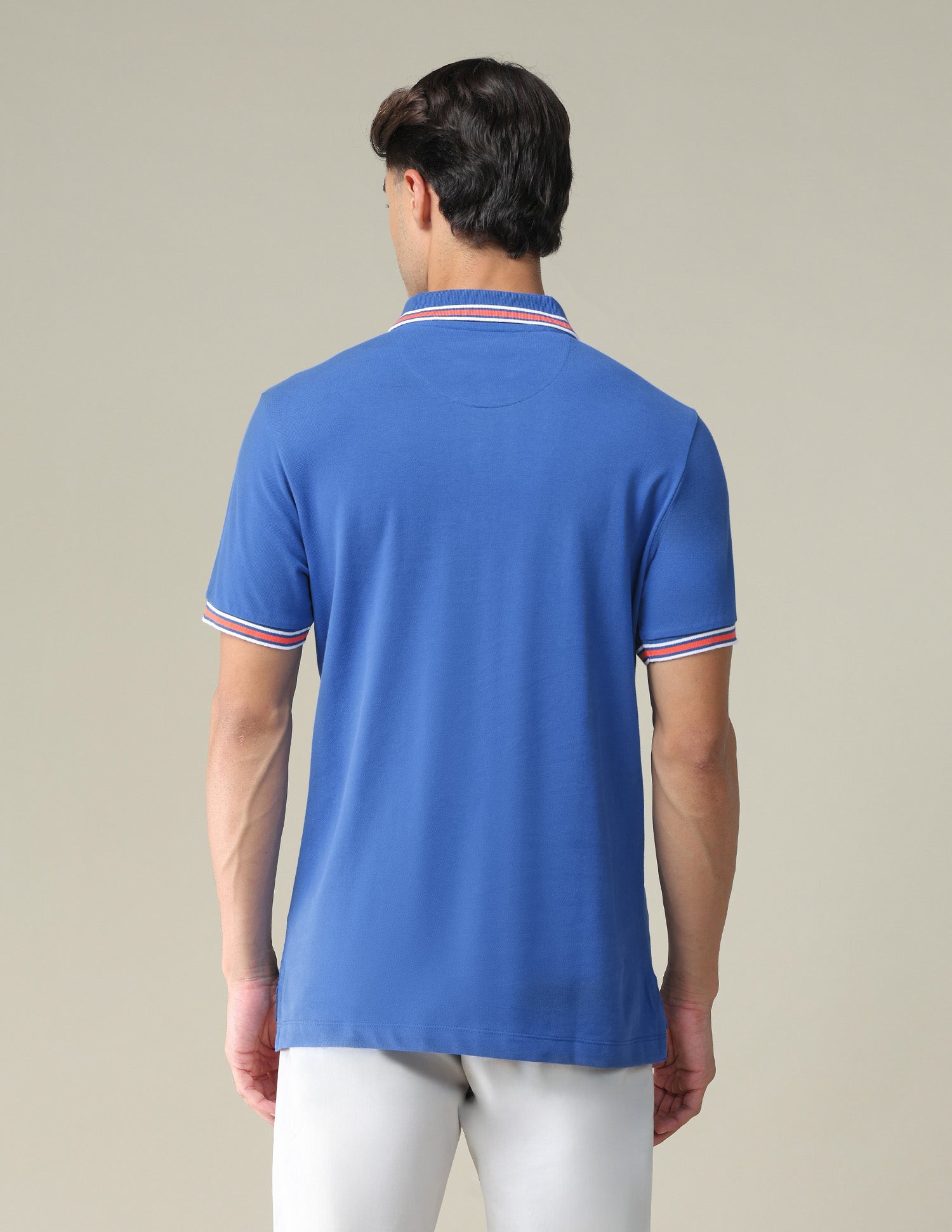 Tipped Collar Slim Fit Polo Shirt Blue - U.S. Polo Assn. India | Large