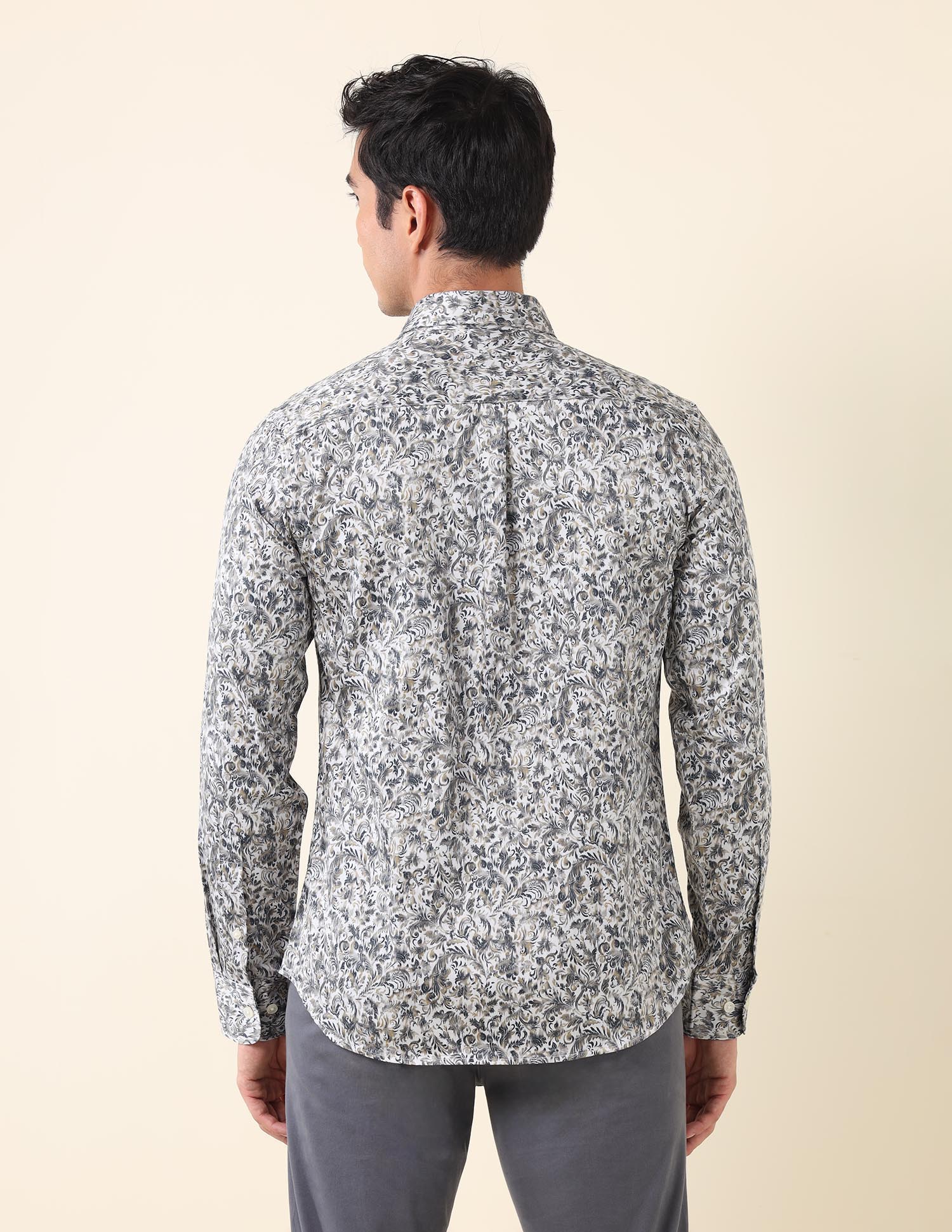 All Over Printed Tailored Fit Shirt Grey - U.S. Polo Assn. India | Large