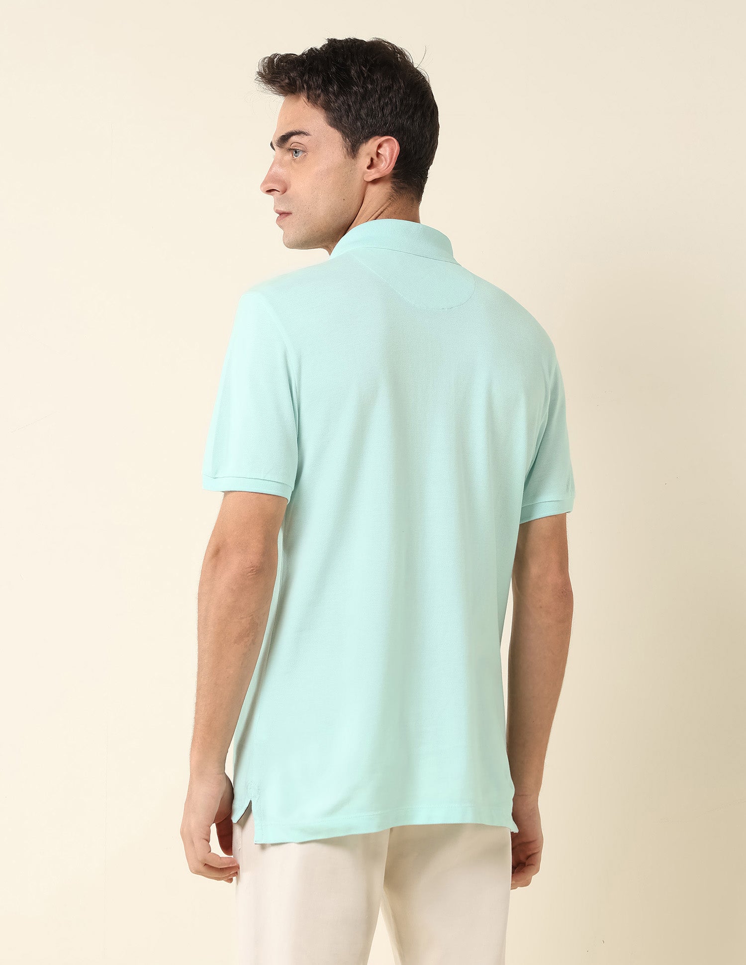 Slim Fit Pure Cotton Polo Shirt Light Green - U.S. Polo Assn. India | Large