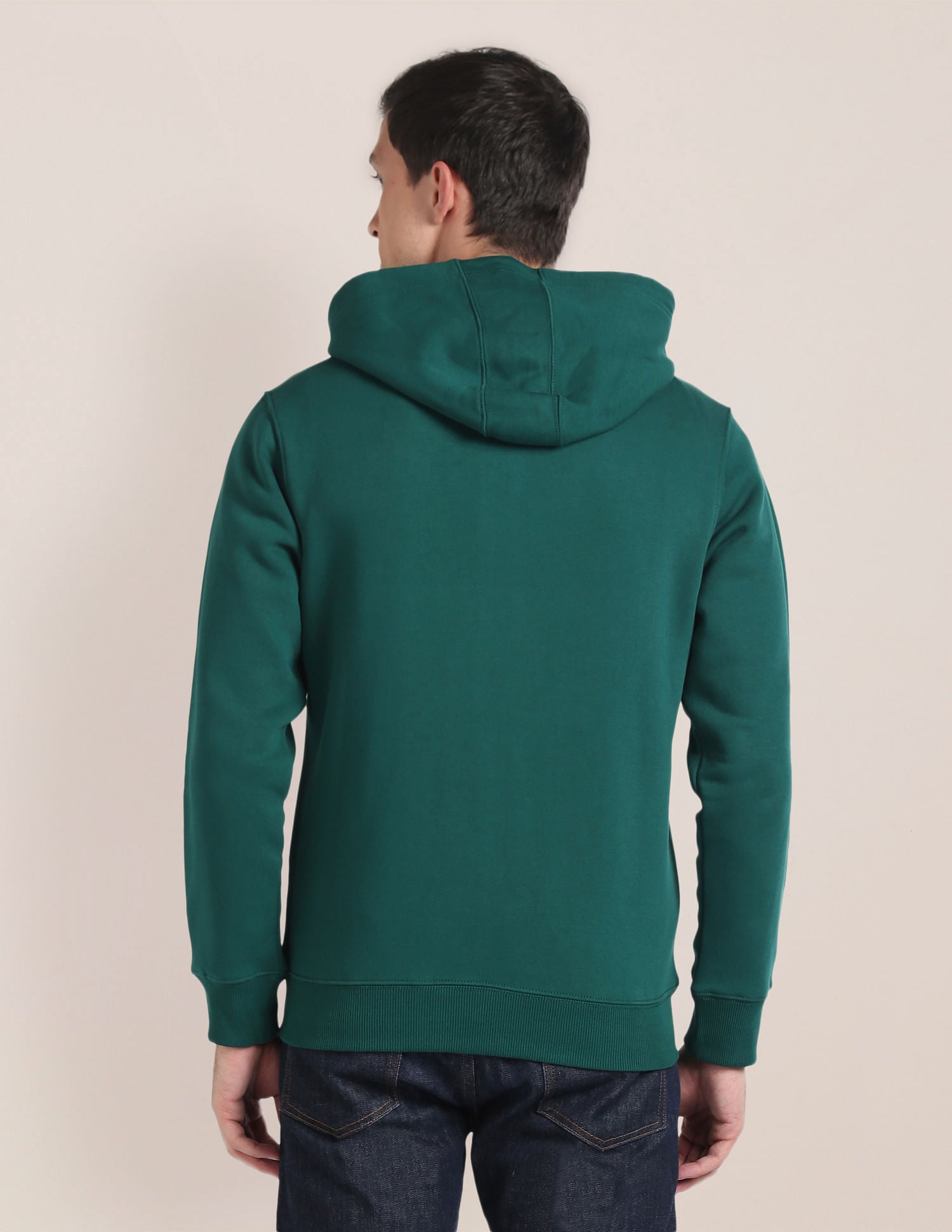 Solid Hooded Sweatshirt Dark Green - U.S. Polo Assn. India | Large