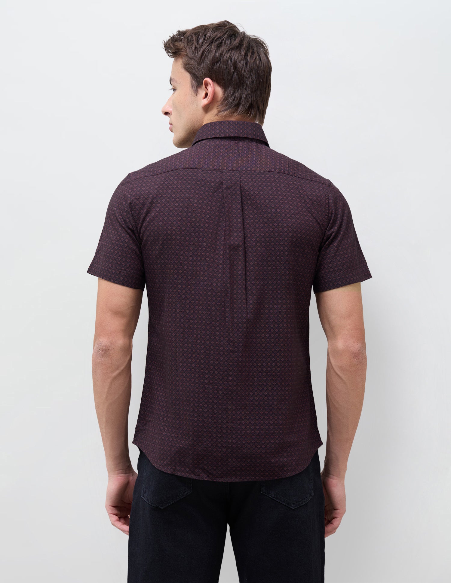 Geometric Printed Regular Fit Shirt Maroon - U.S. Polo Assn. India | Large