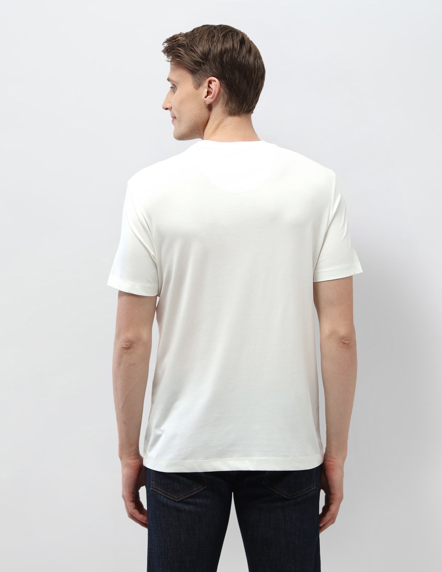 Solid Slim Fit Black & Gold T-Shirt Ivory - U.S. Polo Assn. India | Large