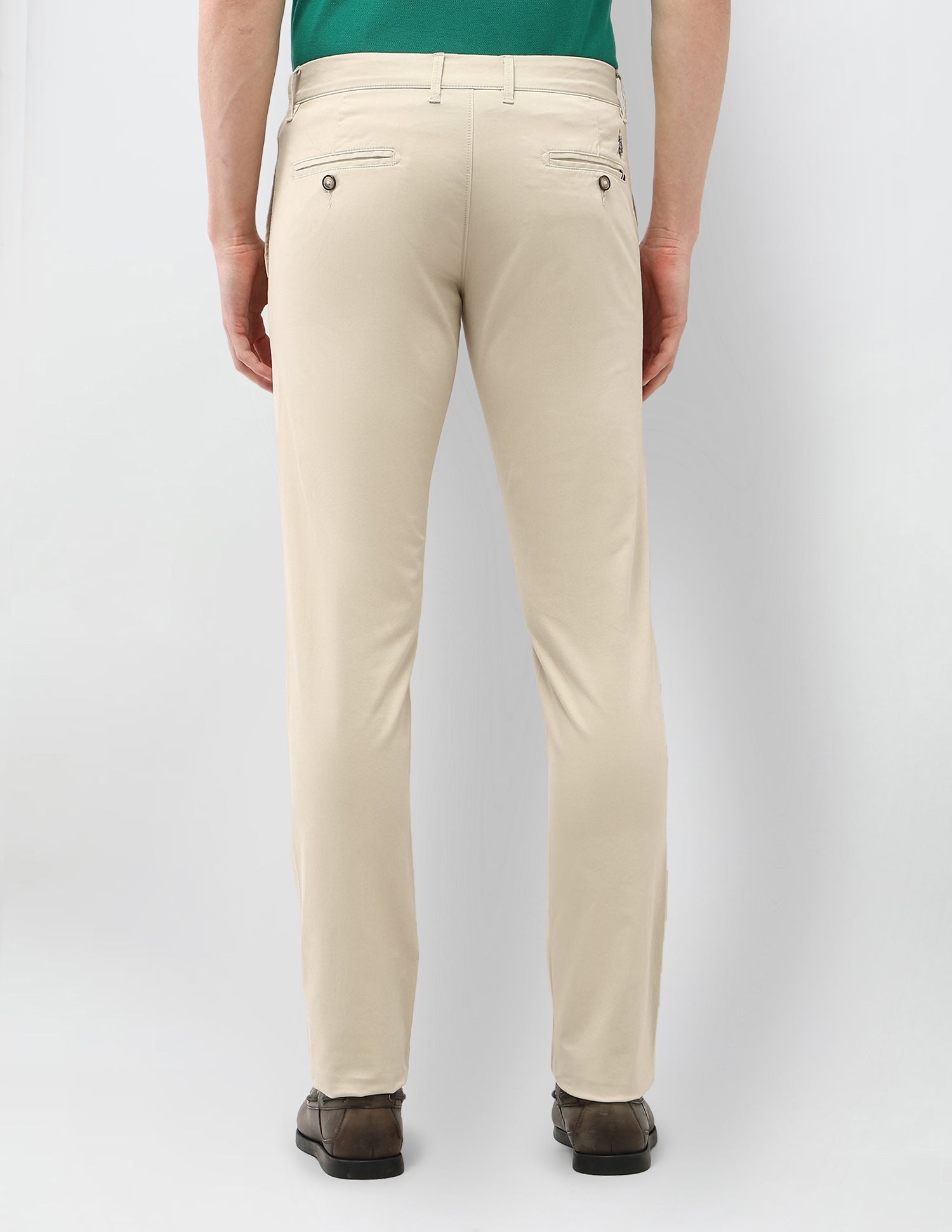 Denver Slim Fit Satin Trousers Beige - U.S. Polo Assn. India | Large