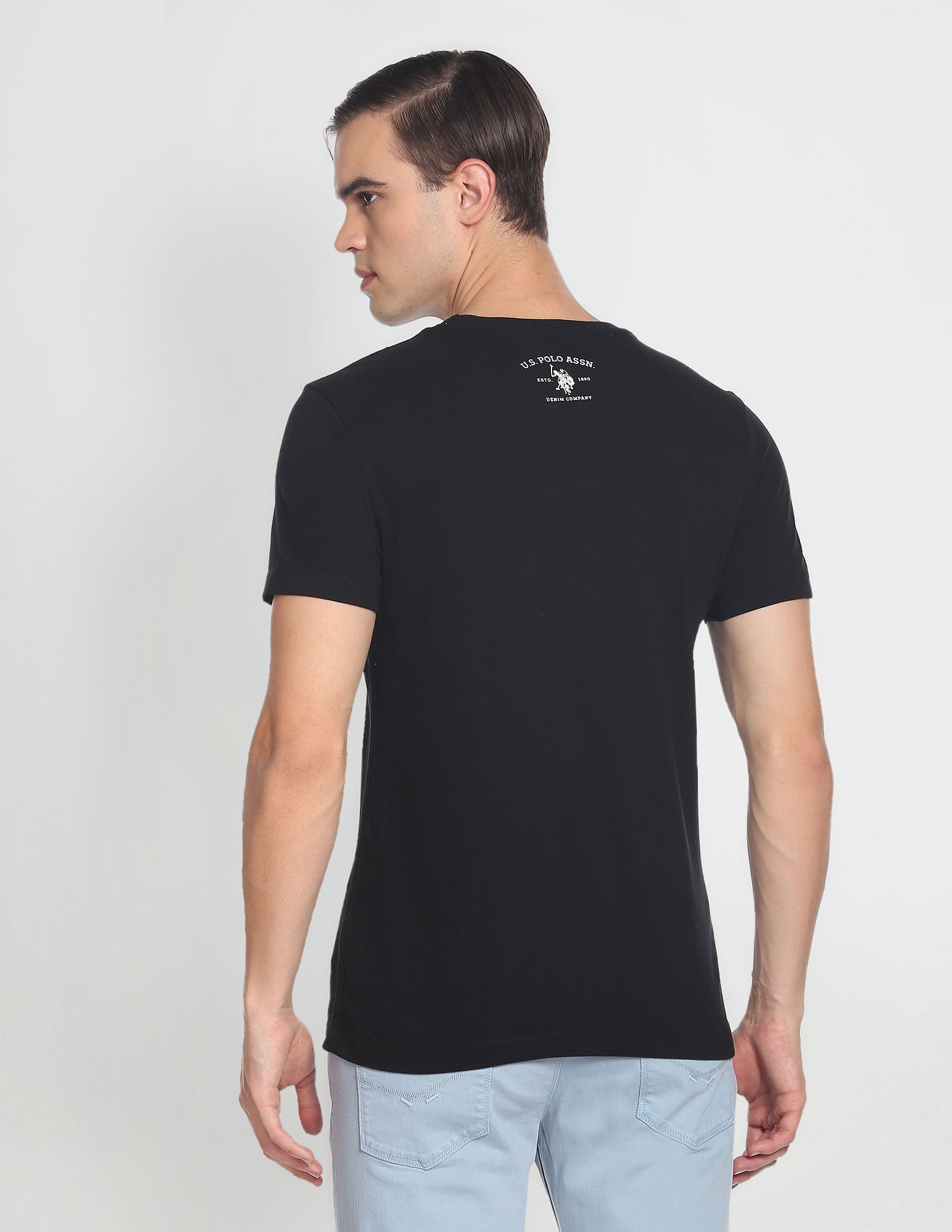 Iconic Brand Print T-Shirt Black - U.S. POLO ASSN. | Large