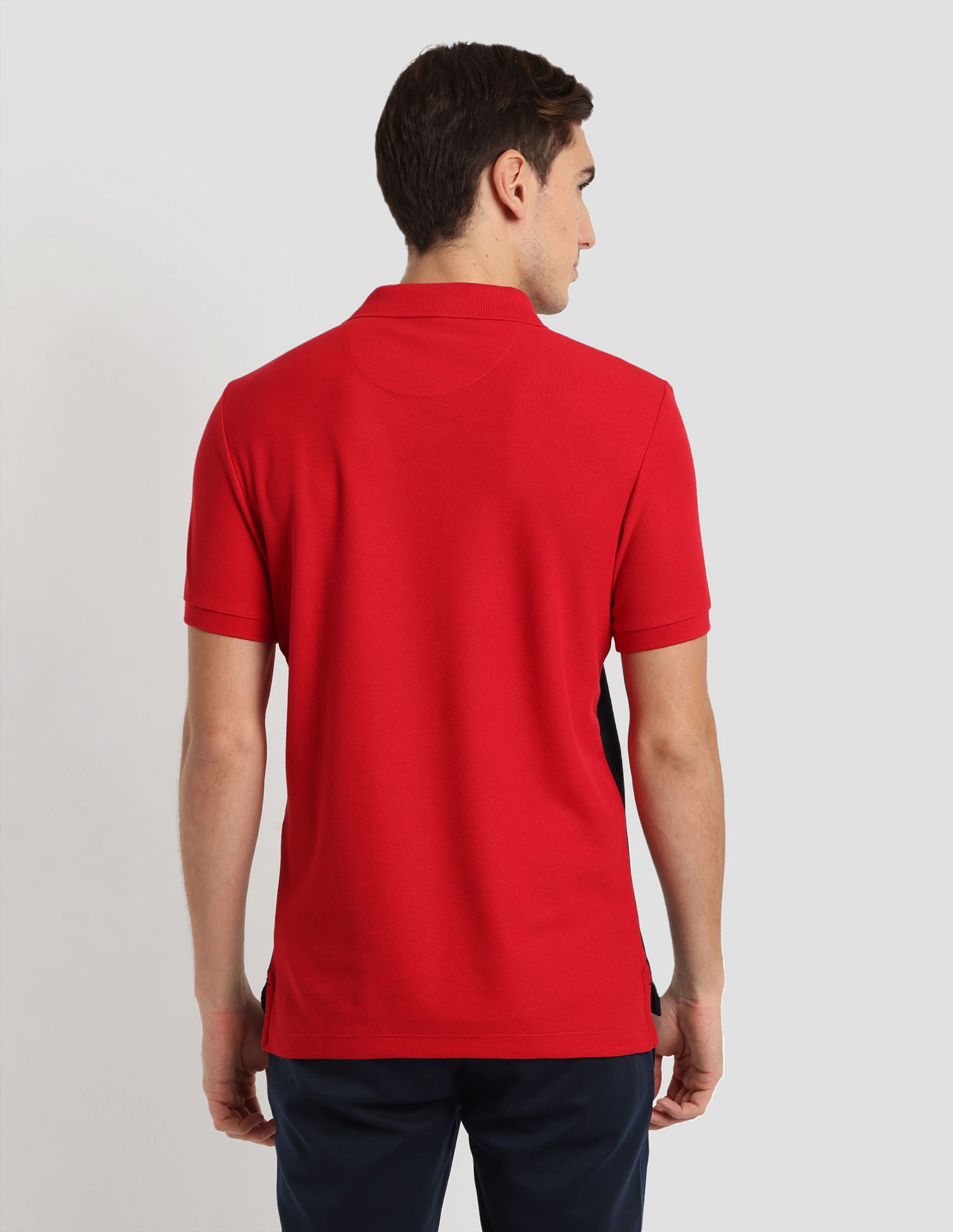 Diagonal Colour Block Active Polo Shirt Red - U.S. Polo Assn. India | Large