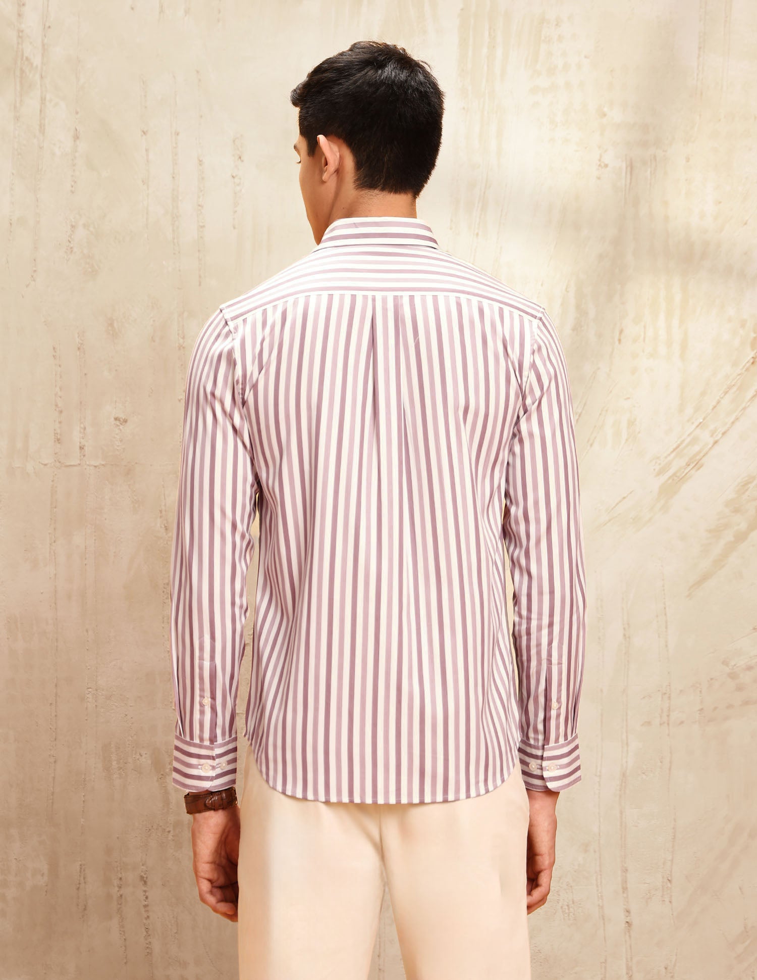 Poplin Vertical Striped Shirt Pink - U.S. POLO ASSN. | Large