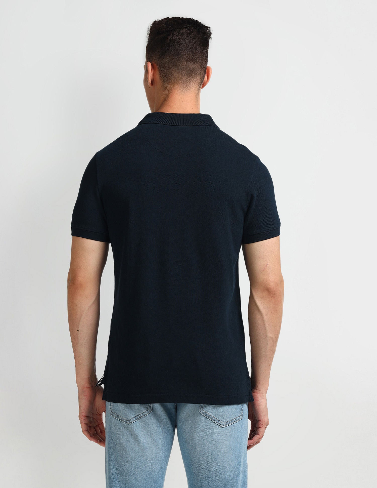 Solid Muscle Fit Polo Shirt Navy - U.S. Polo Assn. India | Large