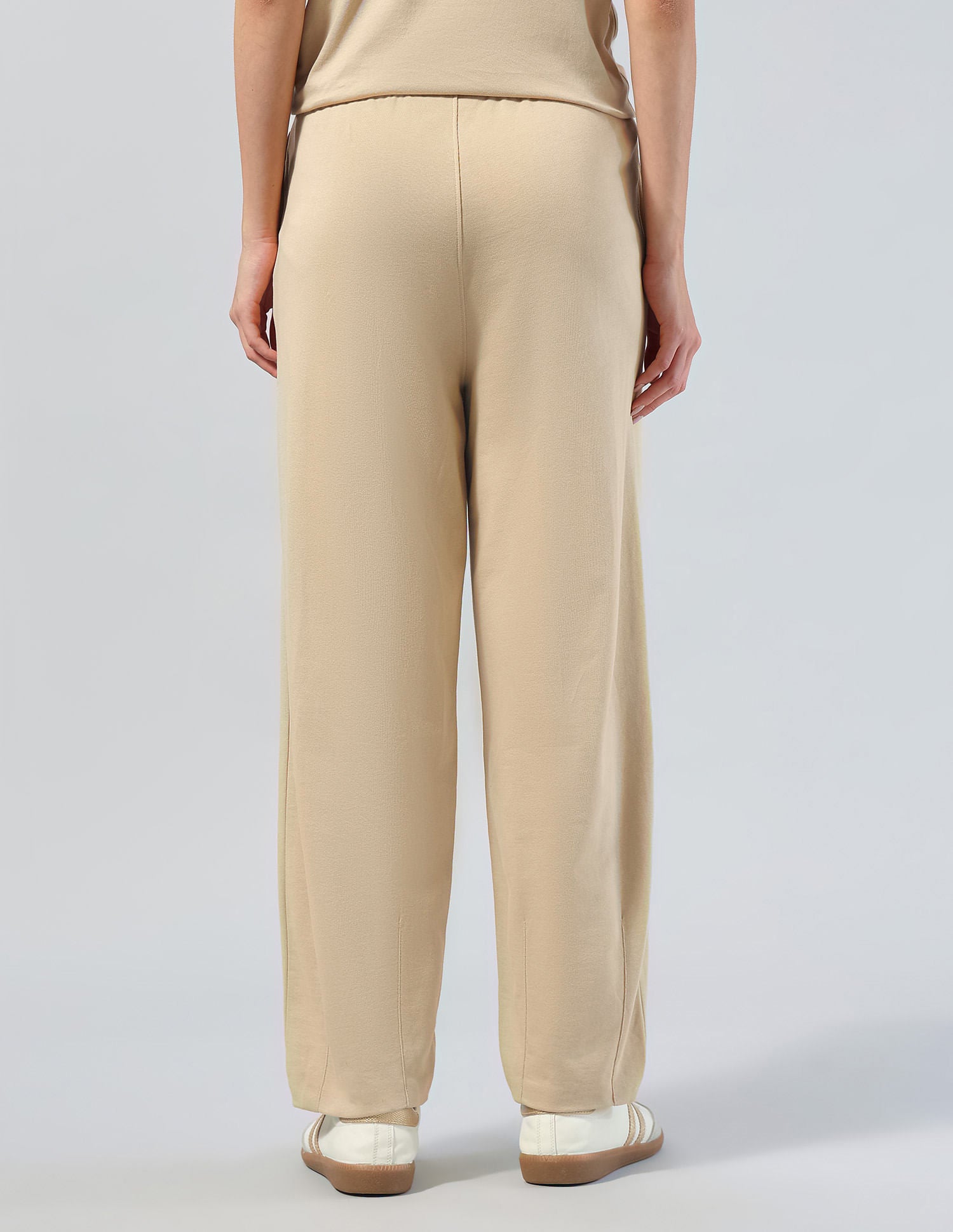 Mid Rise Barrel Fit Lounge Trousers Beige - U.S. POLO ASSN. | Large