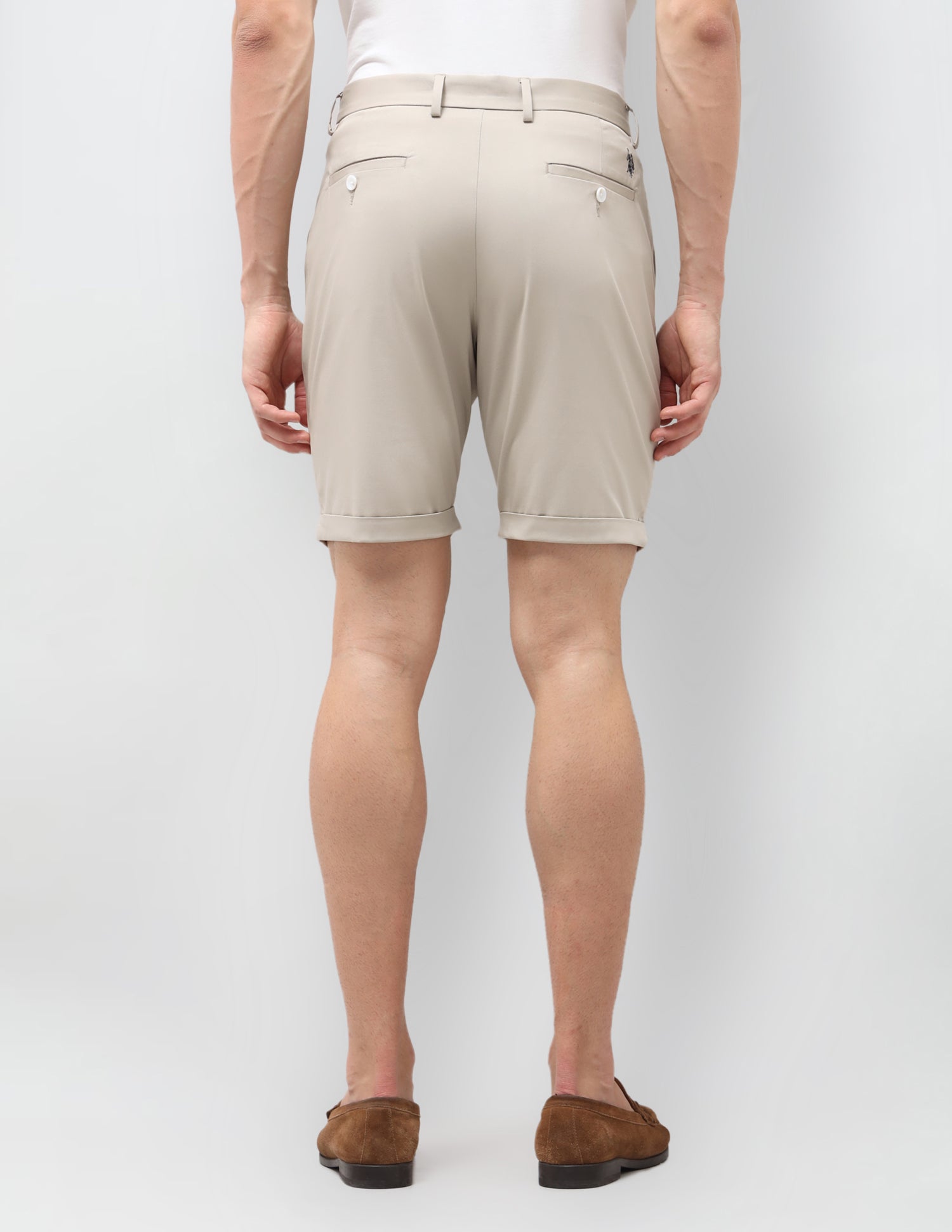 Slim Fit Twill Shorts Beige - U.S. Polo Assn. India | Large