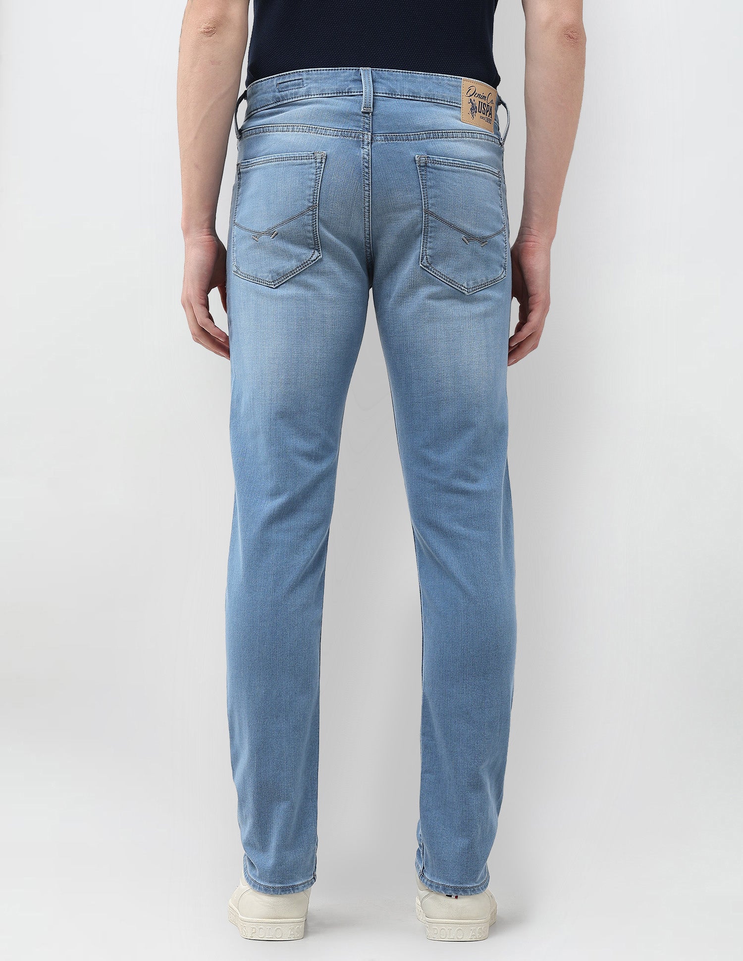 Brandon Slim Tapered Fit Blue Jeans Mid Blue - U.S. Polo Assn. India | Large