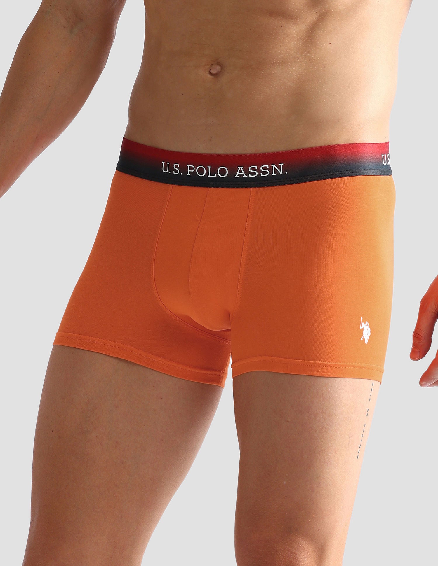 Ombre Waistband Solid OET05 Trunks - Pack Of 2 Black and Orange - U.S. POLO ASSN. | Large