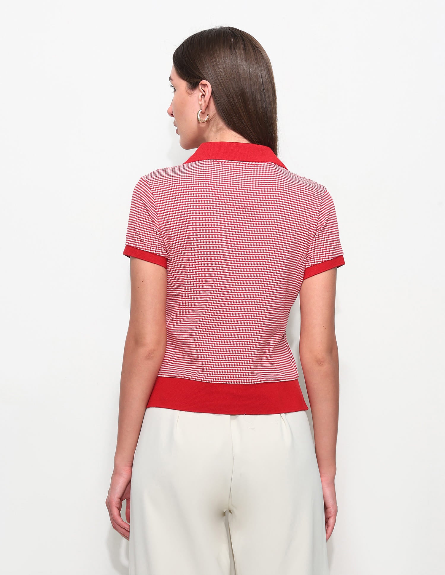 Relaxed Fit Textured Polo Shirt Red - U.S. Polo Assn. India | Large