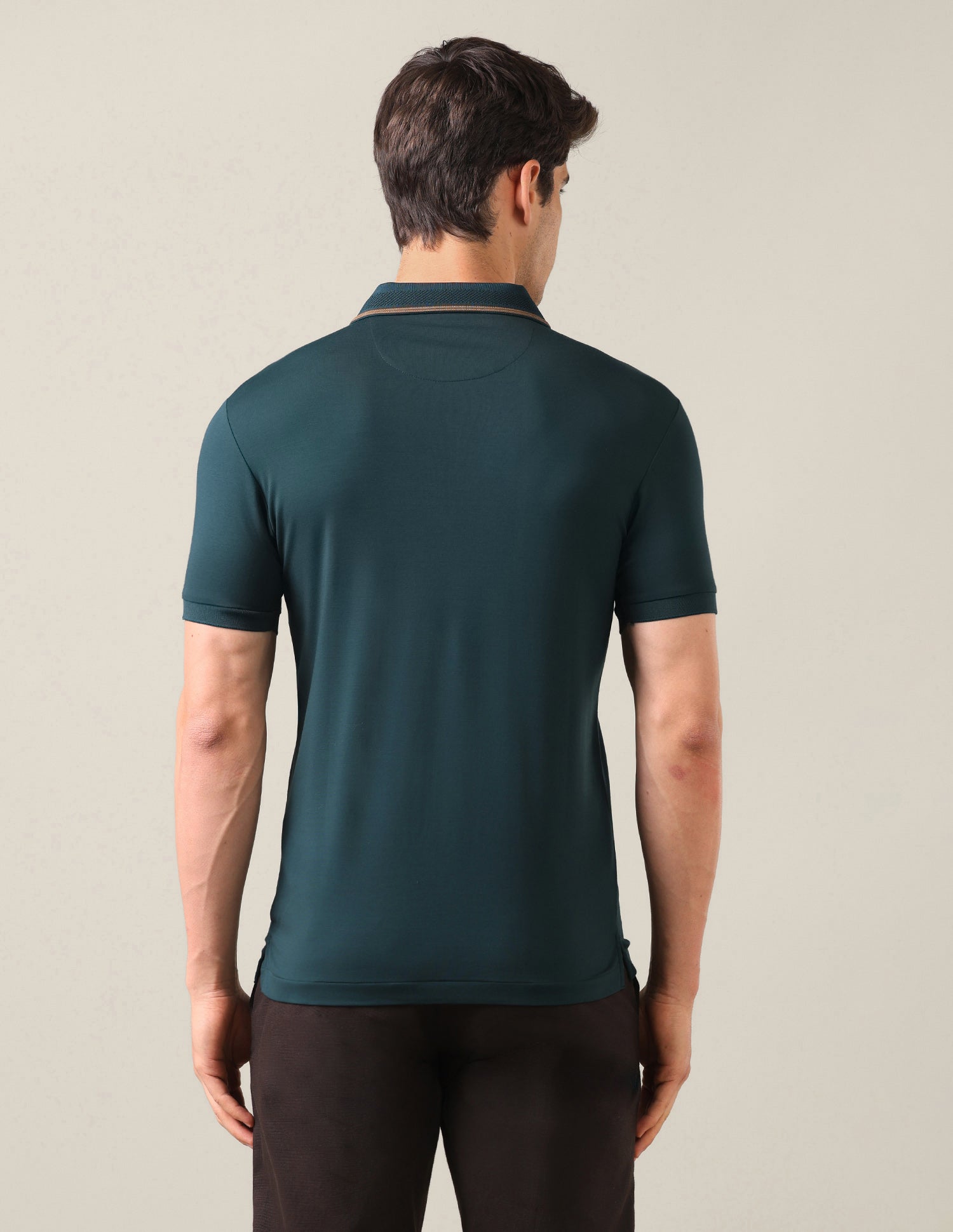 Solid Slim Fit Polo Shirt Dark Green - U.S. Polo Assn. India | Large