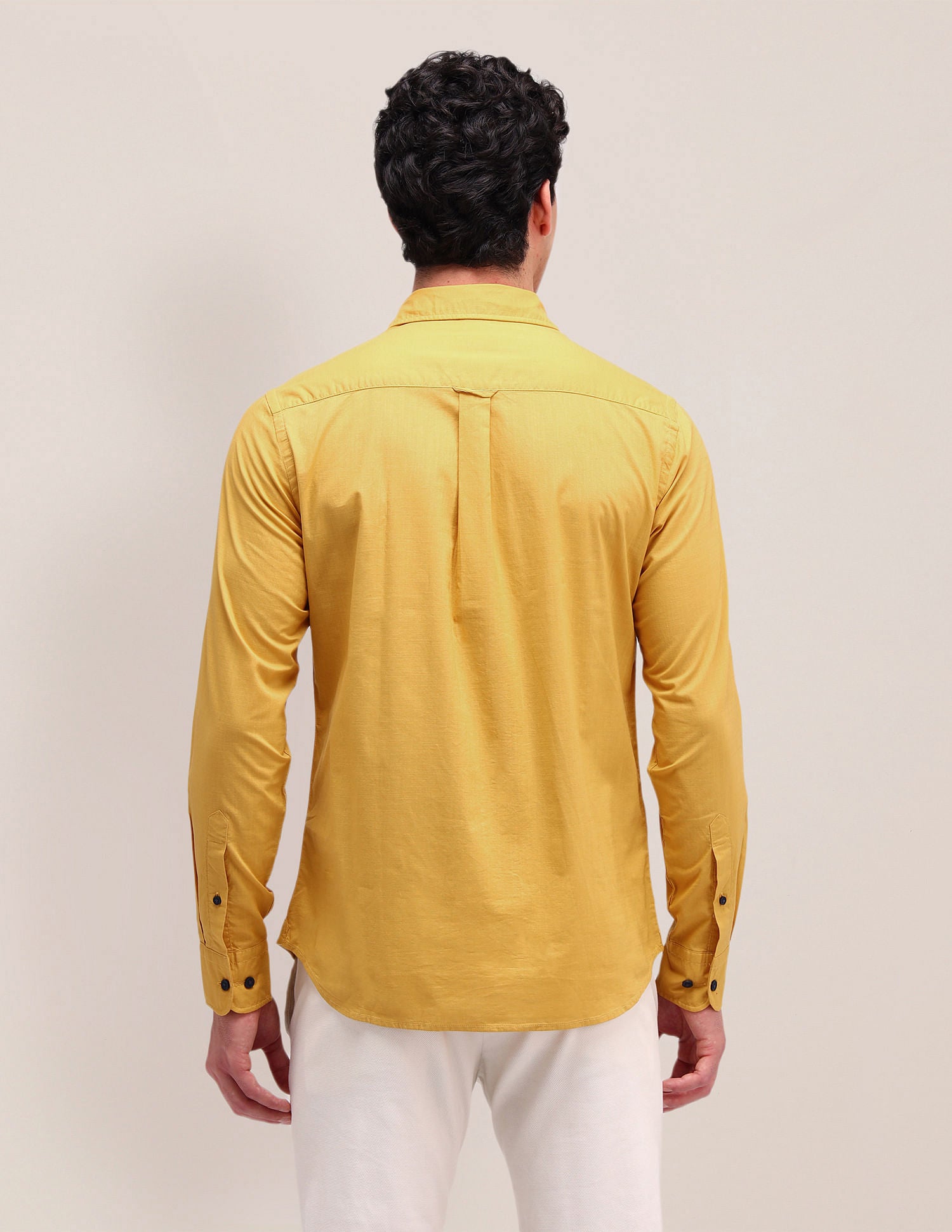 Solid Straight Fit Shirt Ochre - U.S. Polo Assn. India | Large