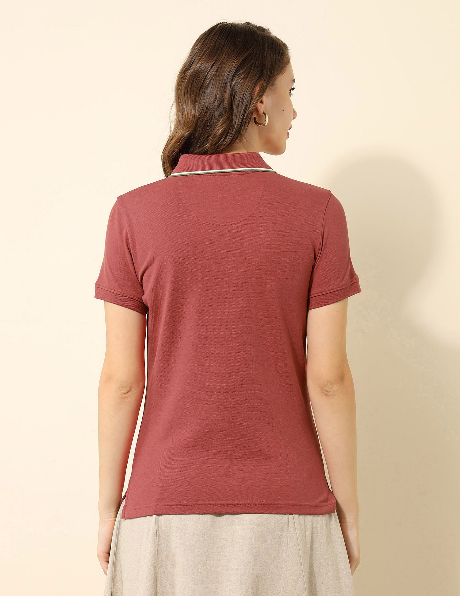 Tipped Collar Regular Fit Polo Shirt Pink - U.S. POLO ASSN. | Large