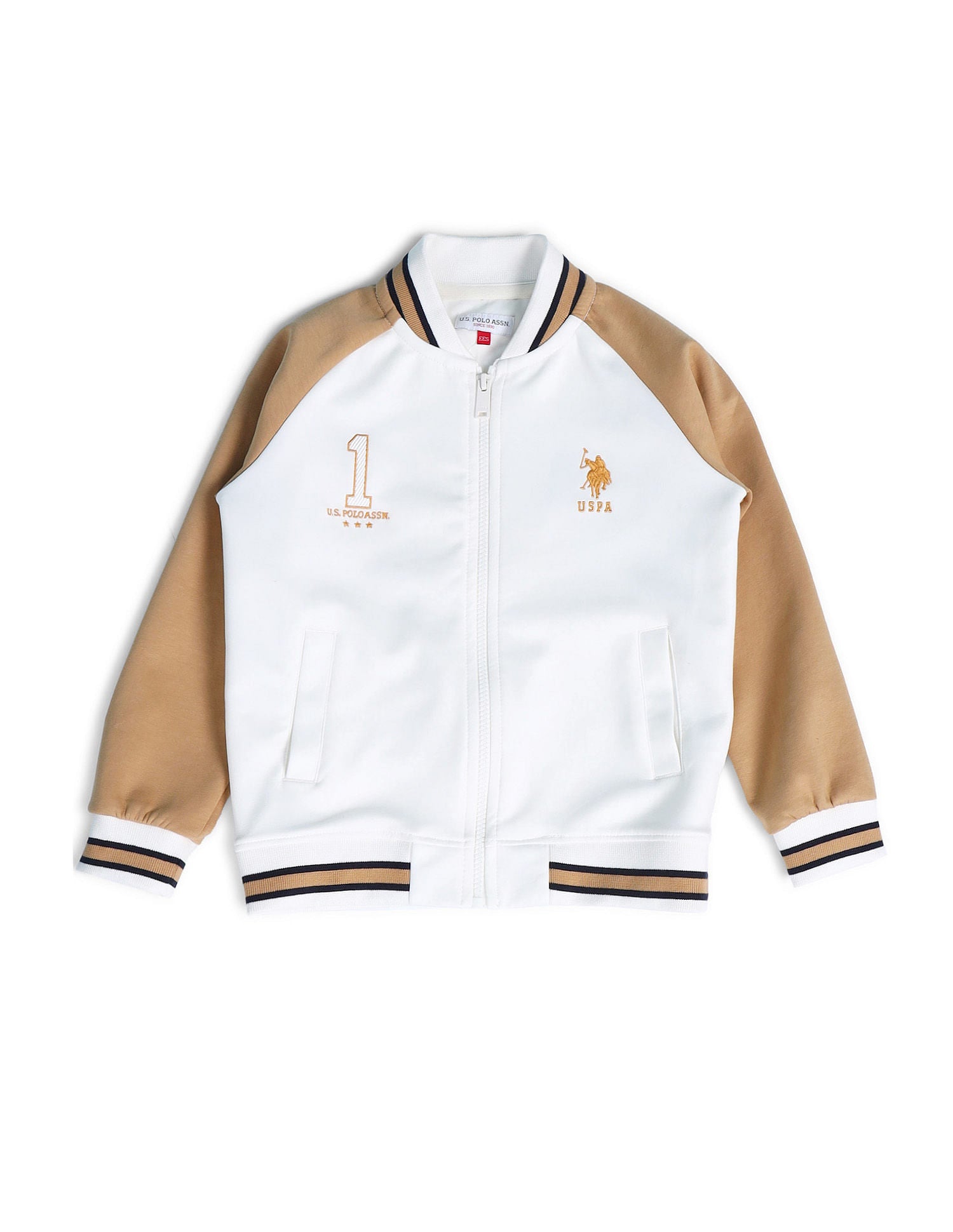 Boys Stand Neck Brand Sweatshirt White - U.S. POLO ASSN. | Large