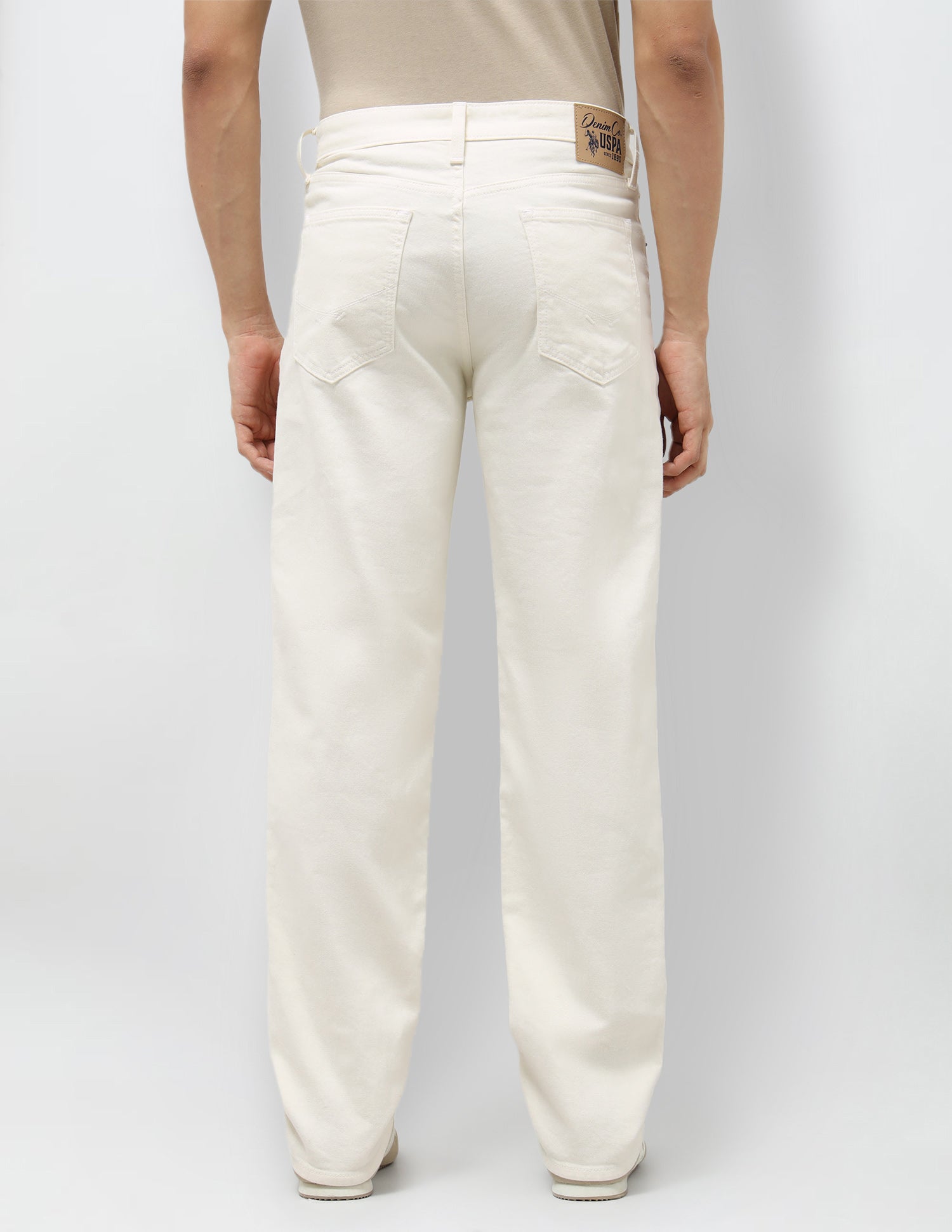 Shawn Relaxed Fit White Jeans Ivory - U.S. POLO ASSN. | Large