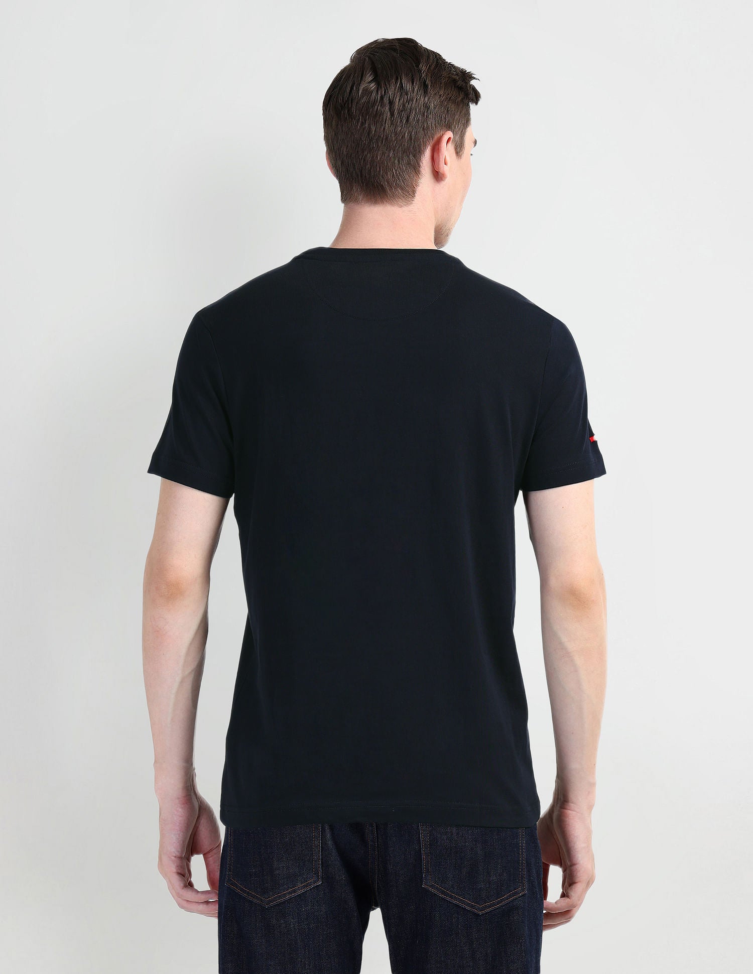 Brand Printed Cotton T-Shirt Navy - U.S. Polo Assn. India | Large