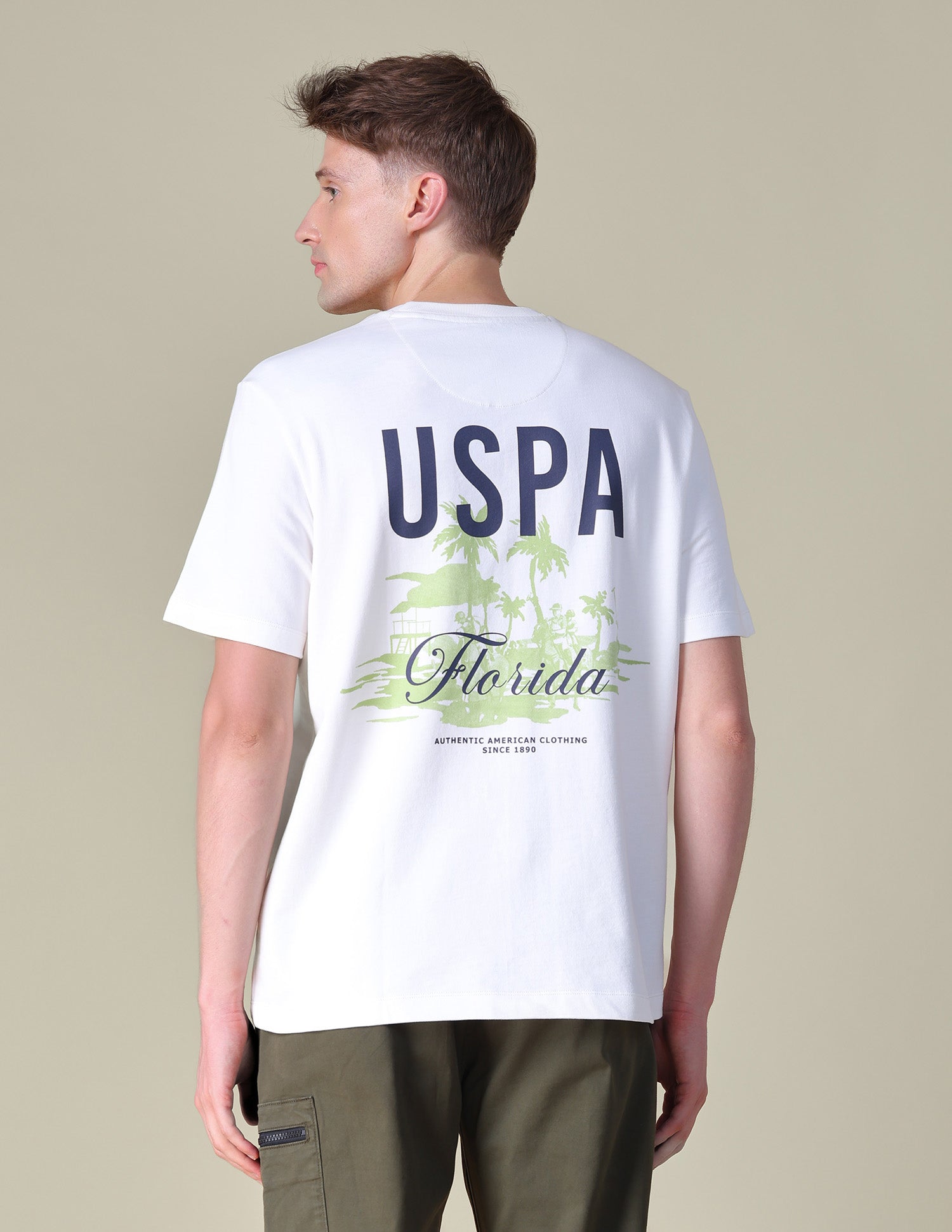 Graphic Brand Printed Relaxed Fit T-Shirt Ivory - U.S. POLO ASSN. | Large