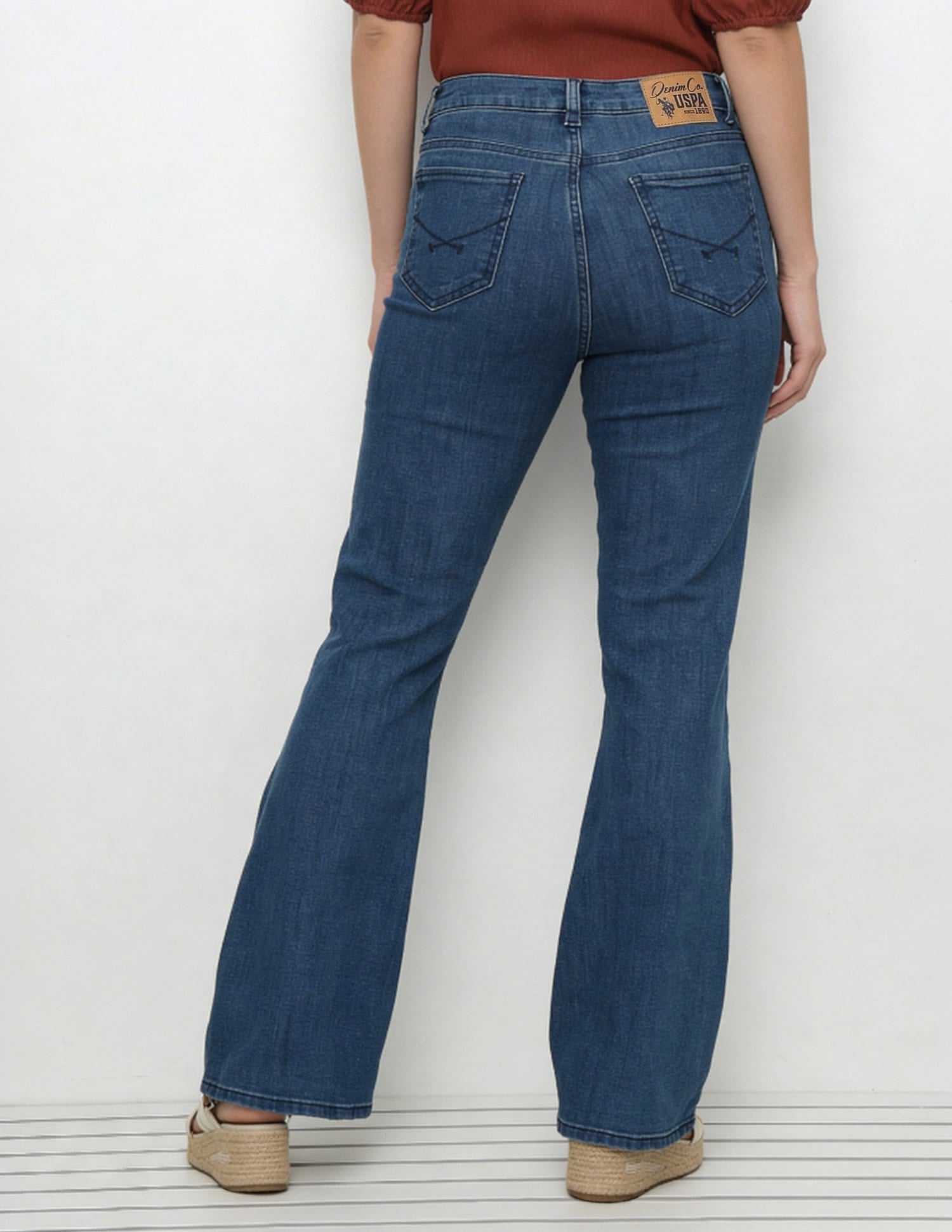 High Rise Flared Fit Jeans Blue - U.S. Polo Assn. India | Large
