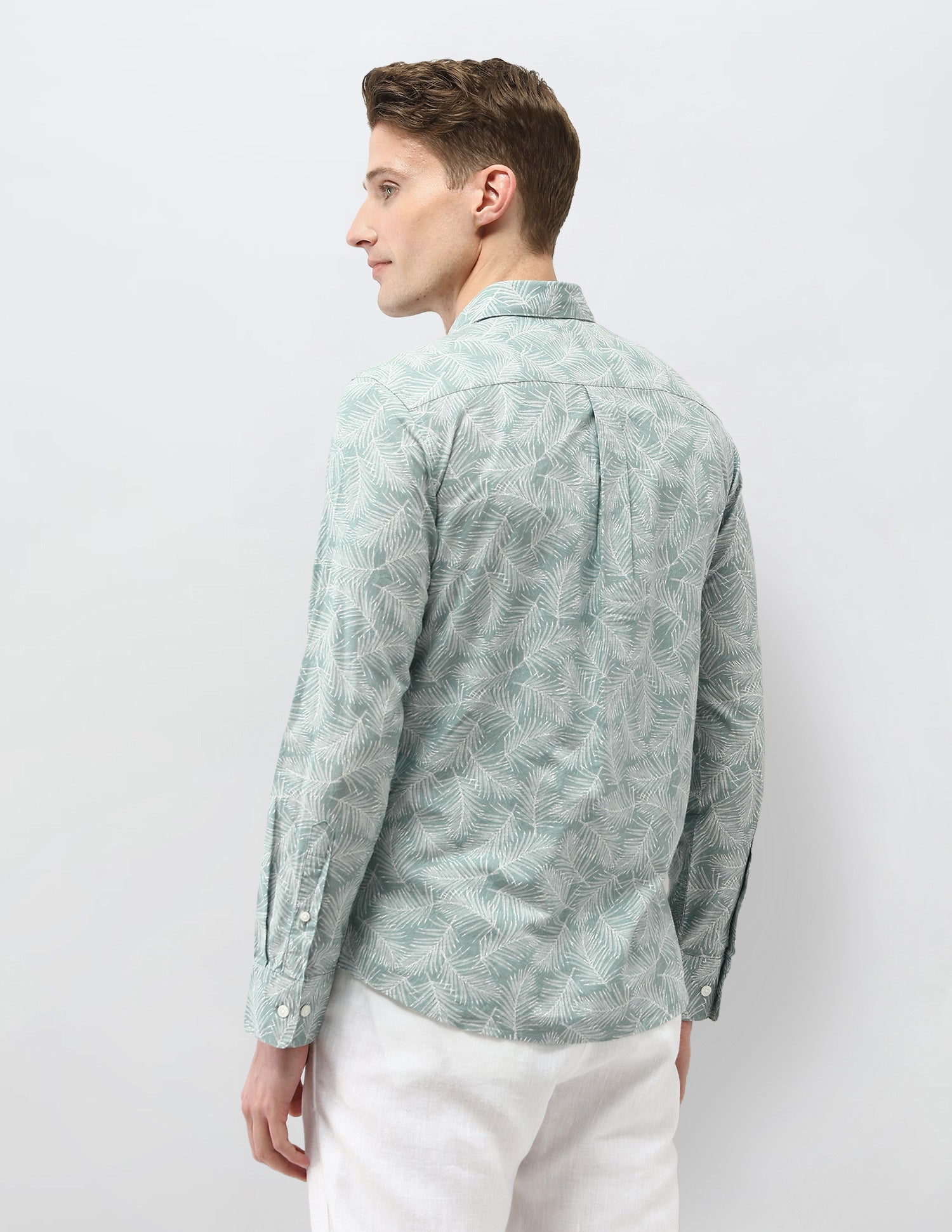 Tropical Printed Tailored Fit Shirt Green - U.S. Polo Assn. India | Large