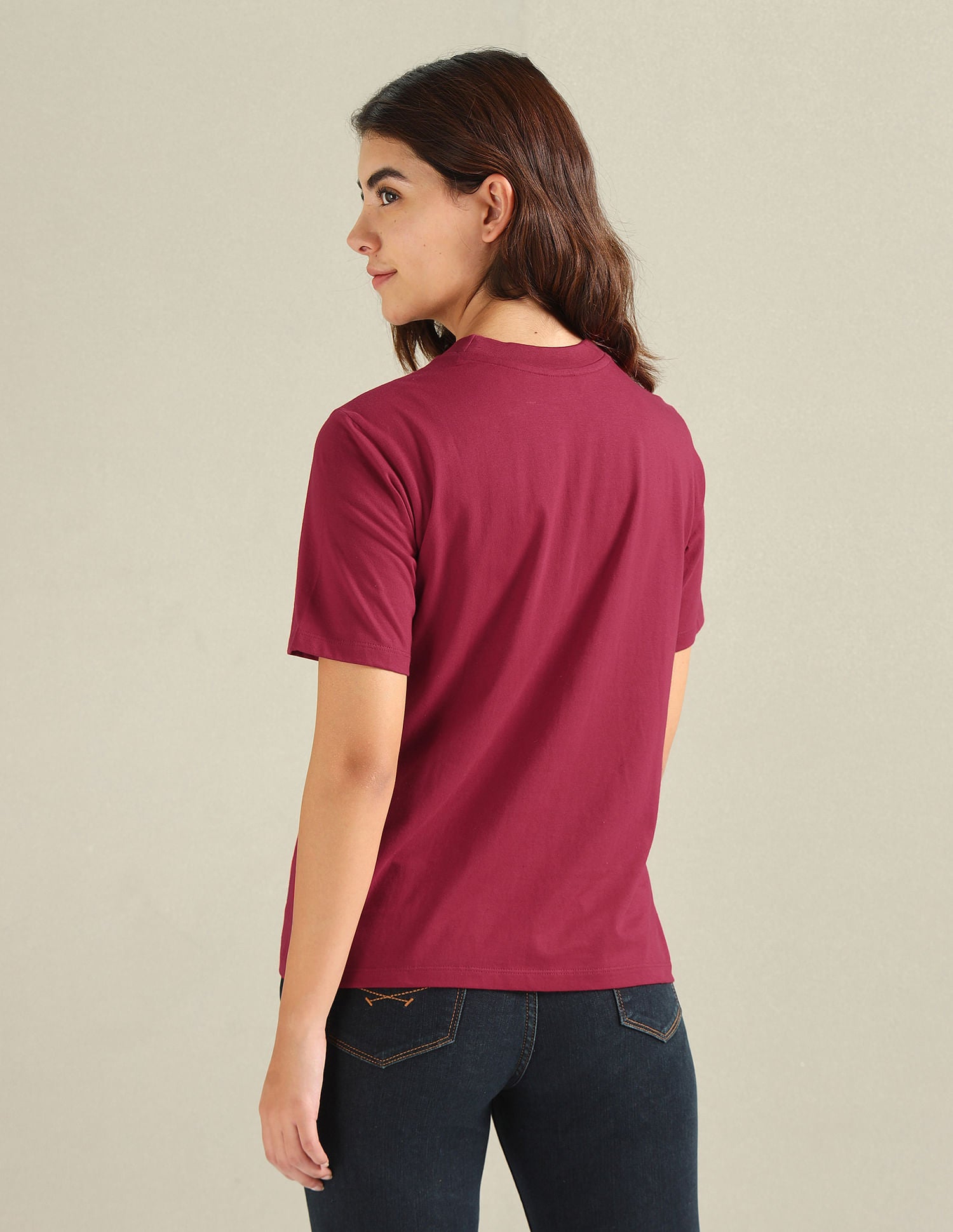 Brand Embroidered Cotton T-Shirt Maroon - U.S. POLO ASSN. | Large