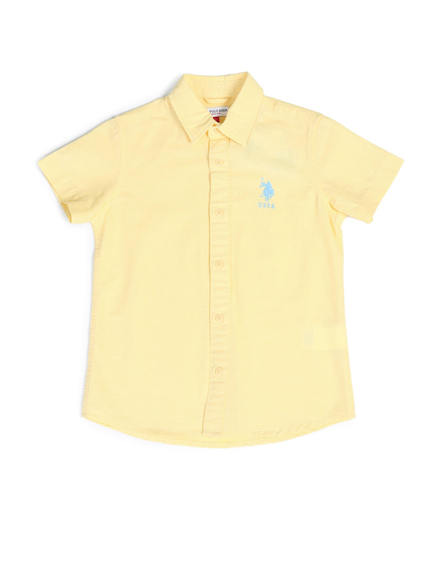 Dobby Regular Fit Solid Shirt Medium Yellow - U.S. POLO ASSN. | Large