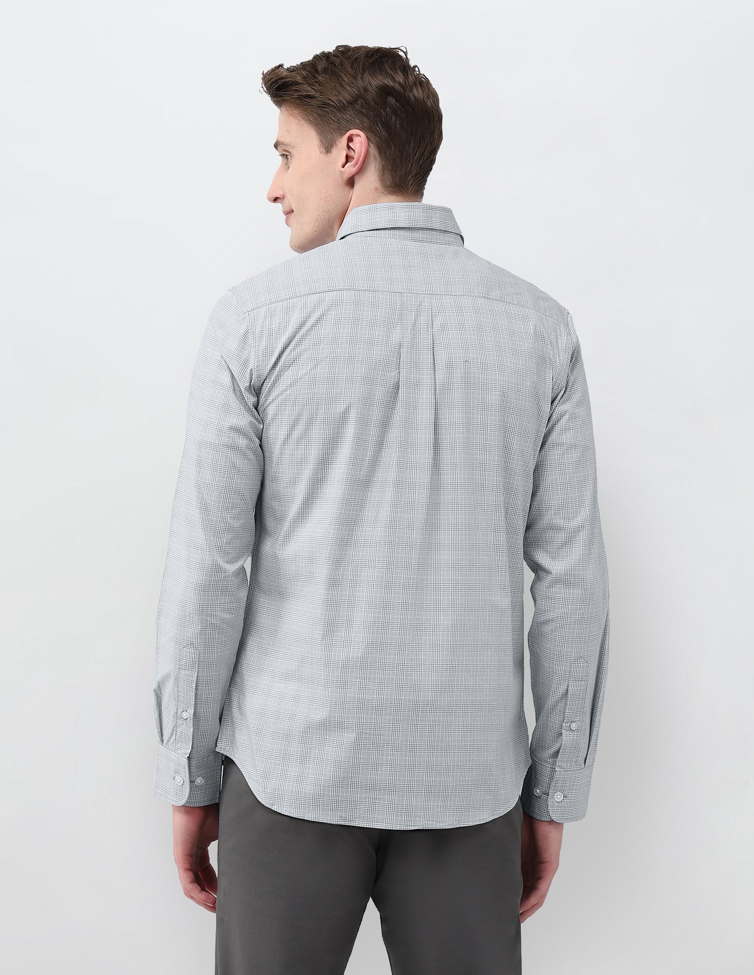 Tailored Fit Satin Shirt Light Grey - U.S. Polo Assn. India | Large
