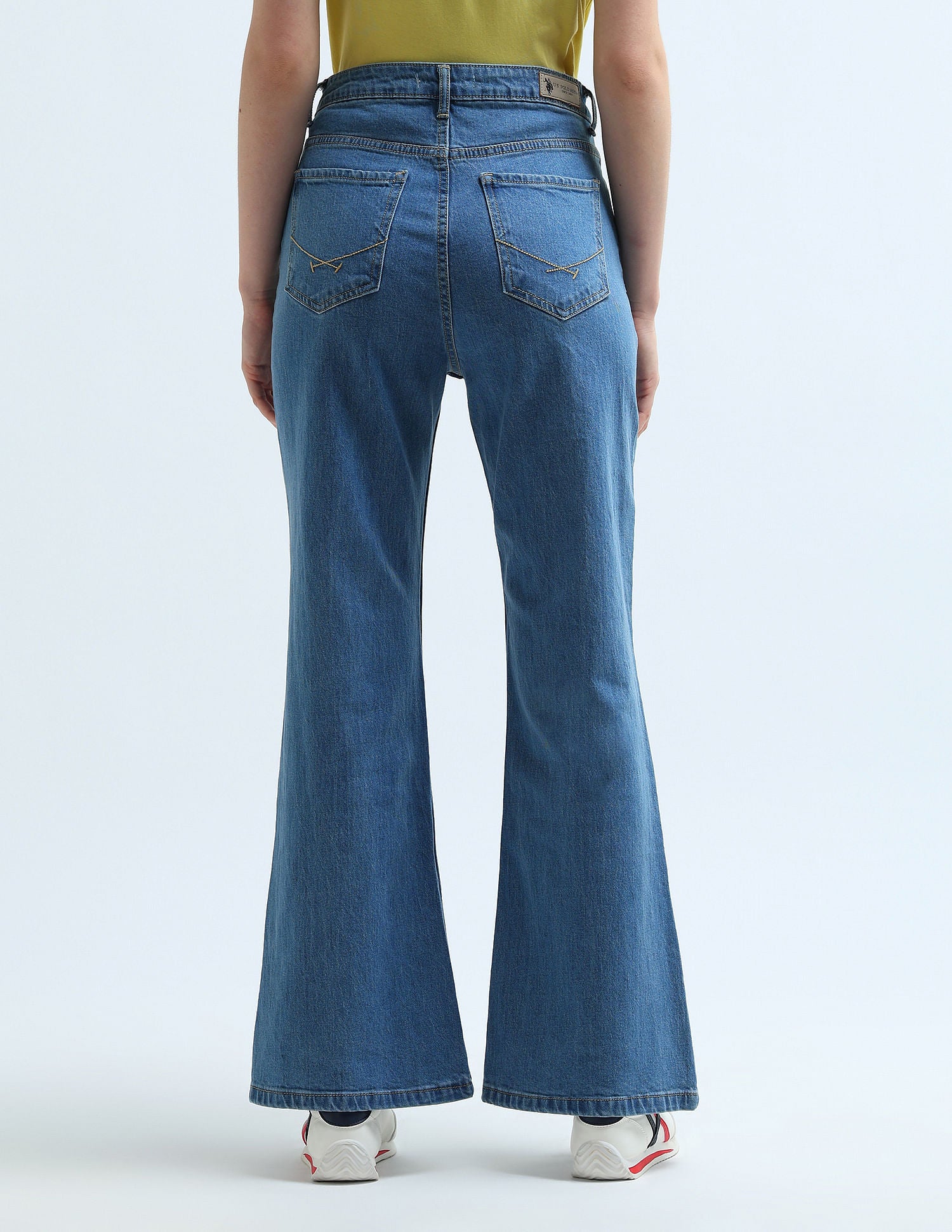 High Rise Extreme Flare Fit Jeans Blue - U.S. POLO ASSN. | Large