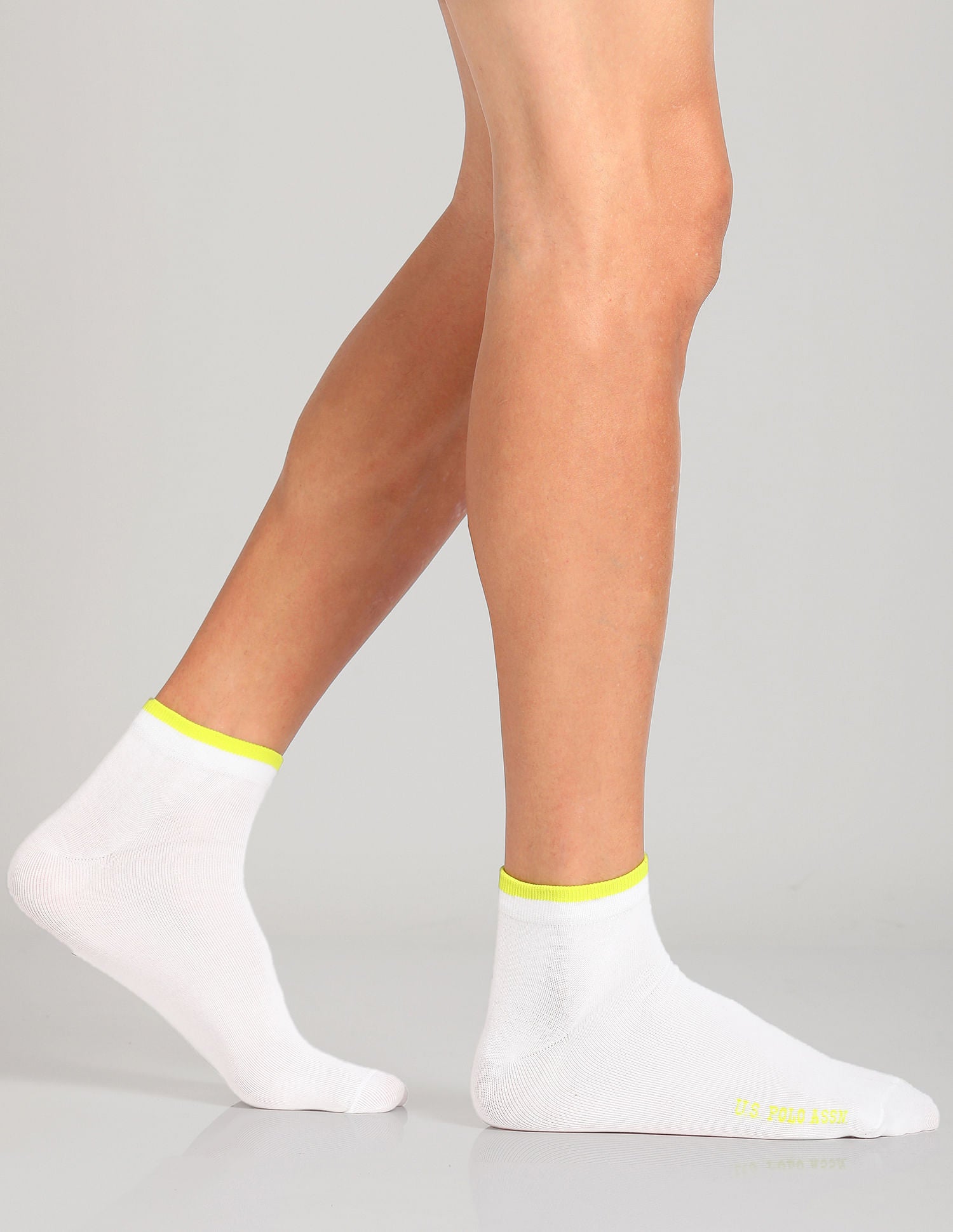 Ankle Length Stretch ES003 Socks - Pack Of 3 White - U.S. POLO ASSN. | Large