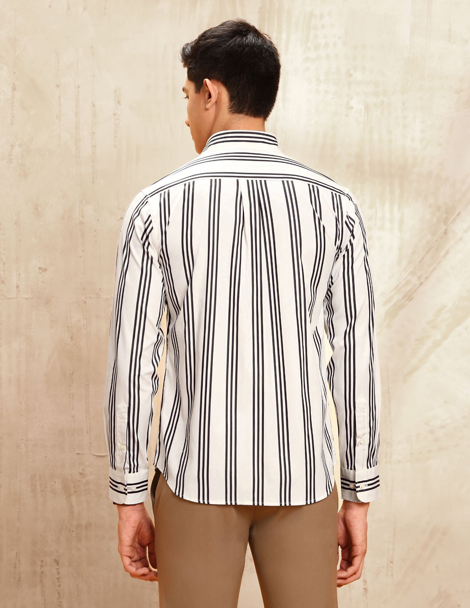 Vertical Striped Tailored Fit Shirt Choco - U.S. POLO ASSN. | Large